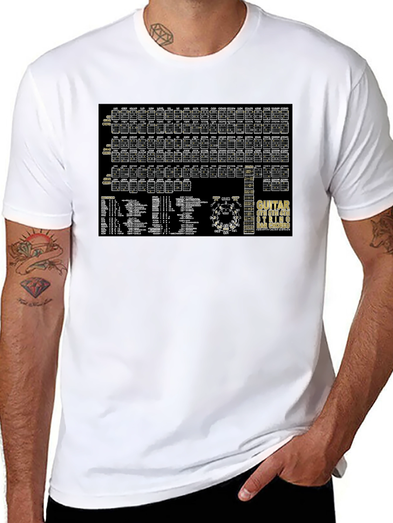Guitar Chord Chart T-Shirt Music Teacher Musician Tee