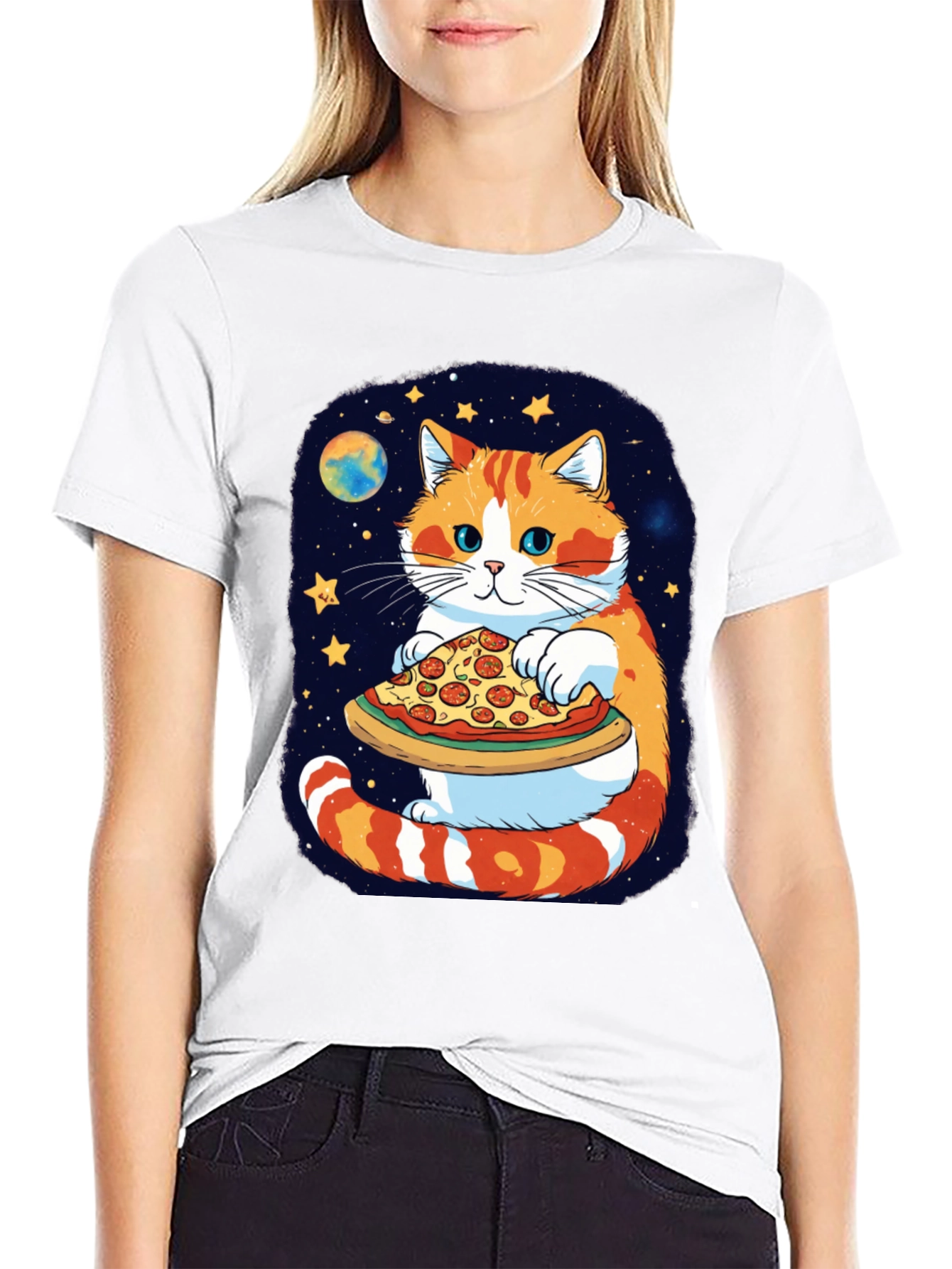 Cat Pizza T-Shirt - Galaxy Pet Tee