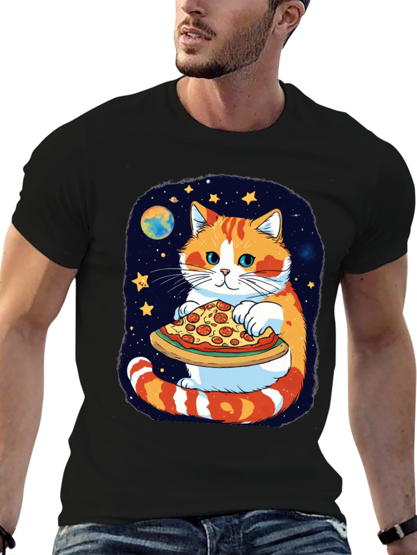 Cat Pizza T-Shirt - Galaxy Pet Tee