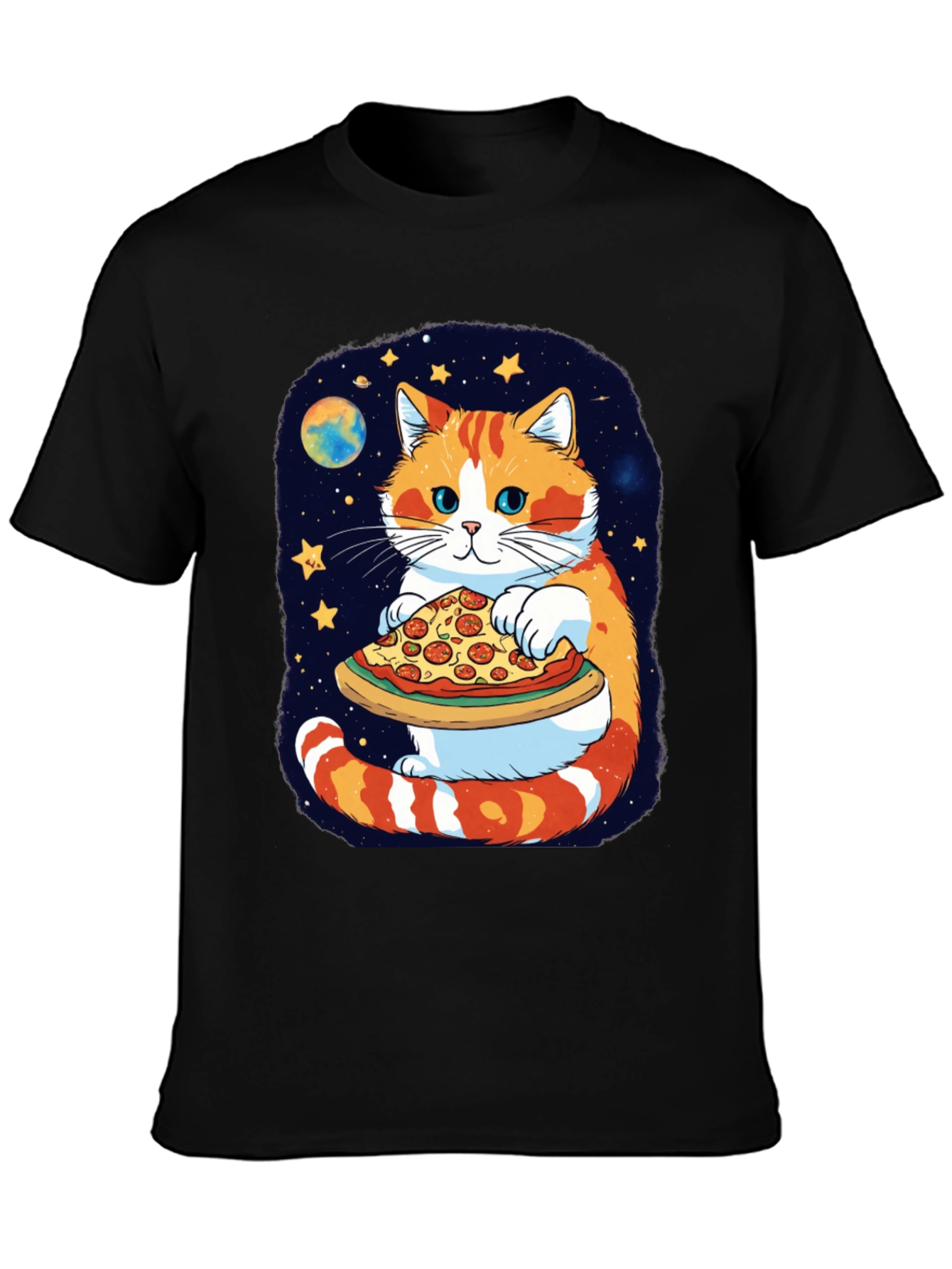 Cat Pizza T-Shirt - Galaxy Pet Tee