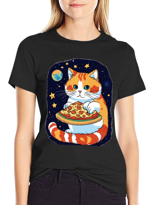 Cat Pizza T-Shirt - Galaxy Pet Tee