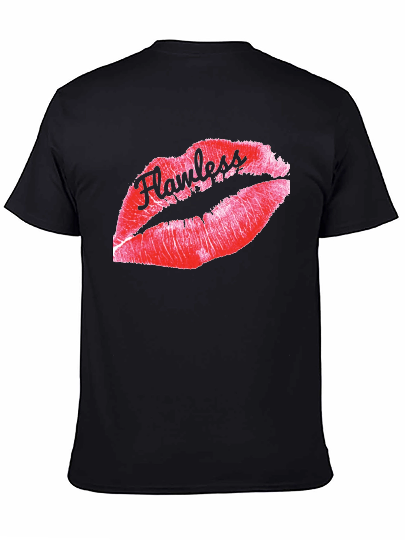 Flawless Lips Graphic Tee - Stylish Black T-Shirt