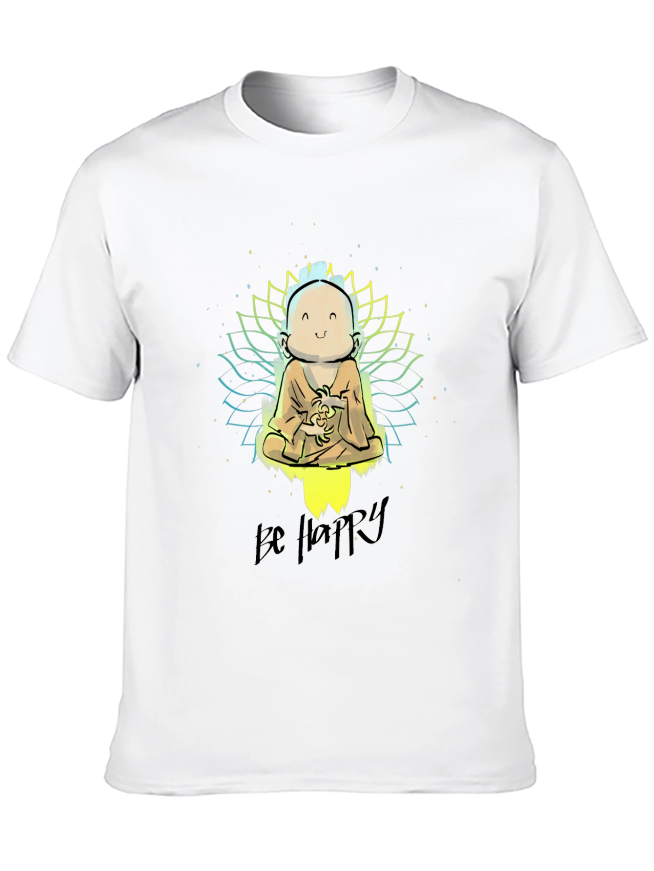 Be Happy Graphic Tee - Buddha Design