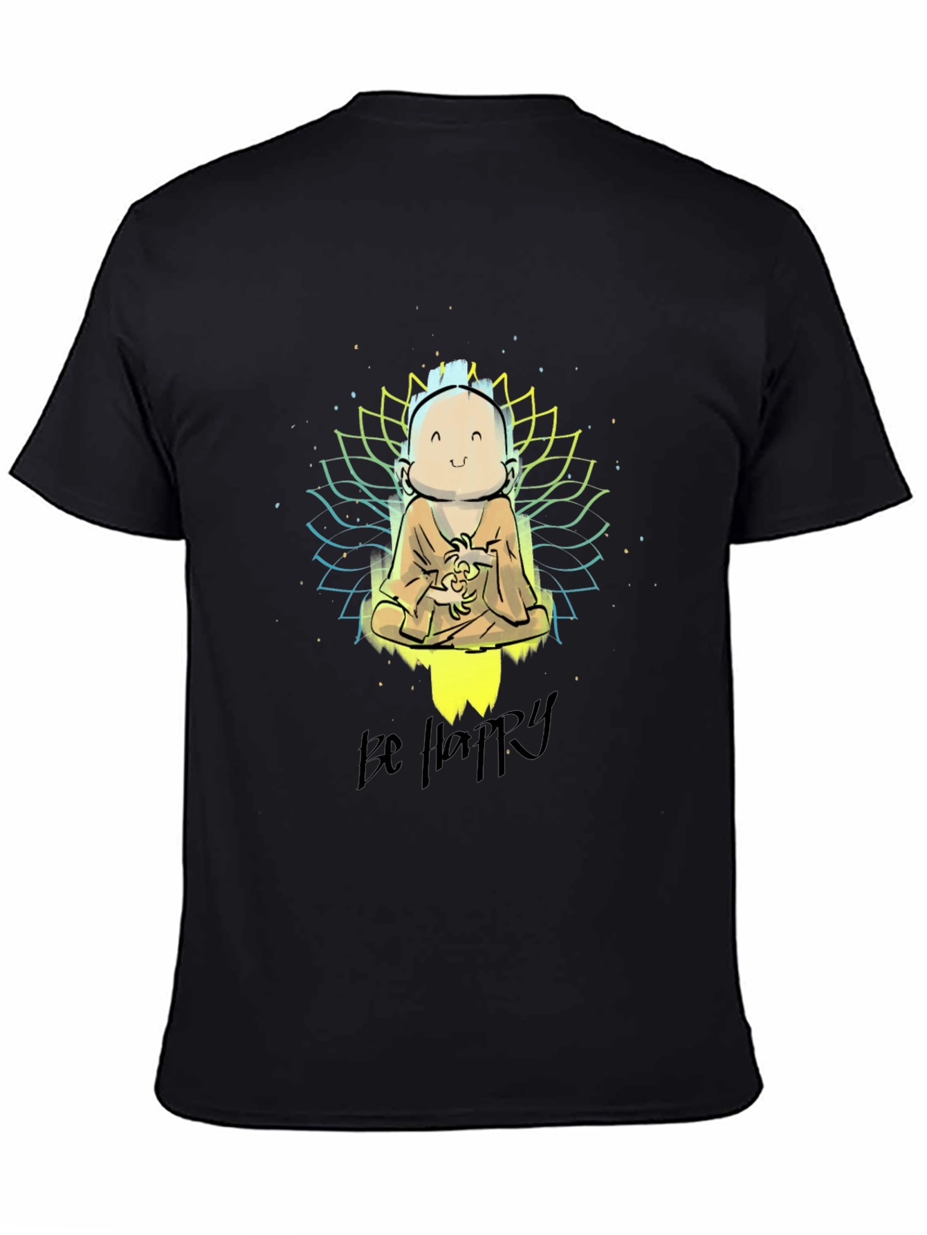 Be Happy Graphic Tee - Buddha Design
