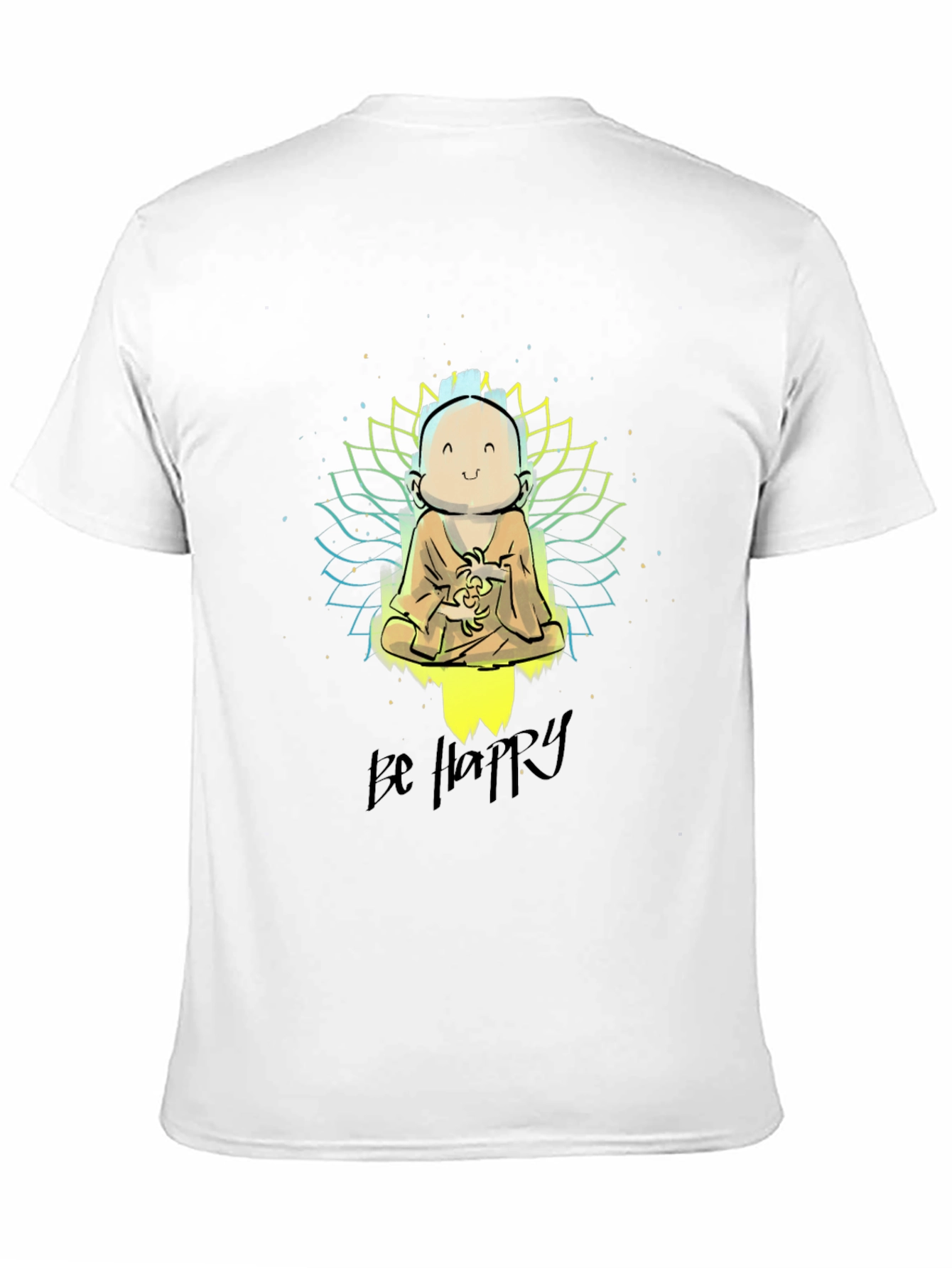Be Happy Graphic Tee - Buddha Design