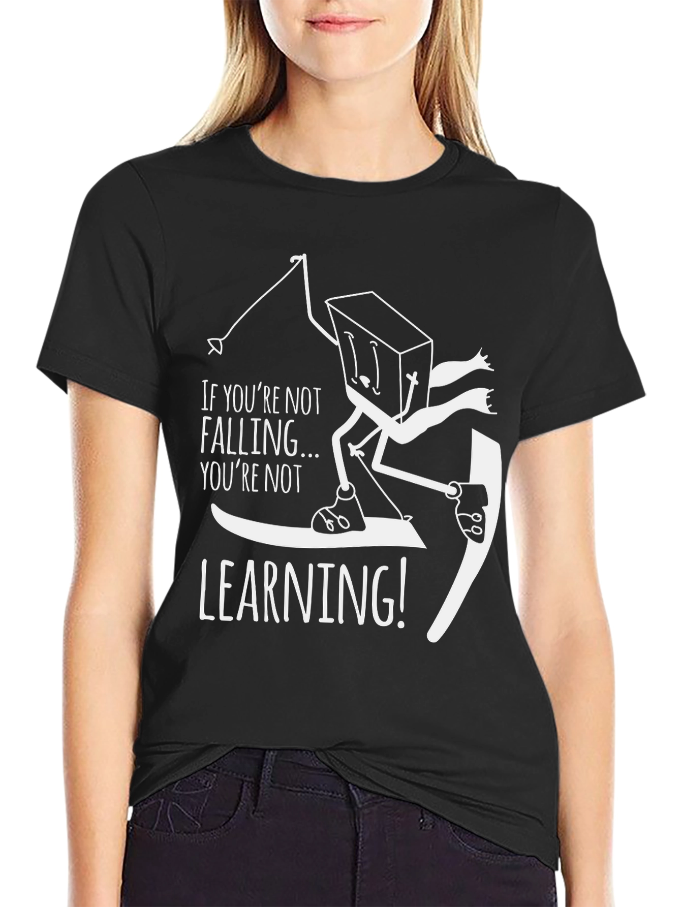 Funny Skiing T-Shirt - Falling is Learning!
