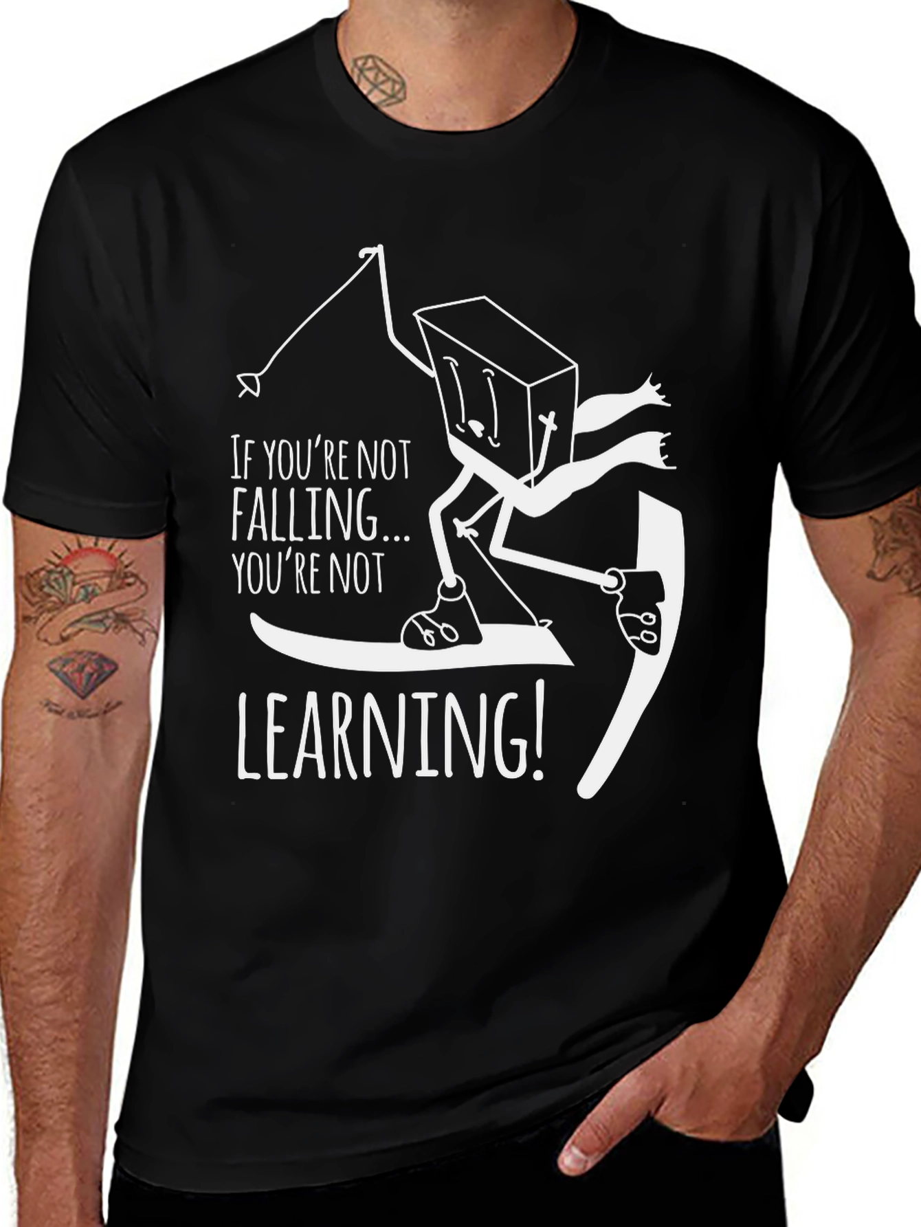Funny Skiing T-Shirt - Falling is Learning!