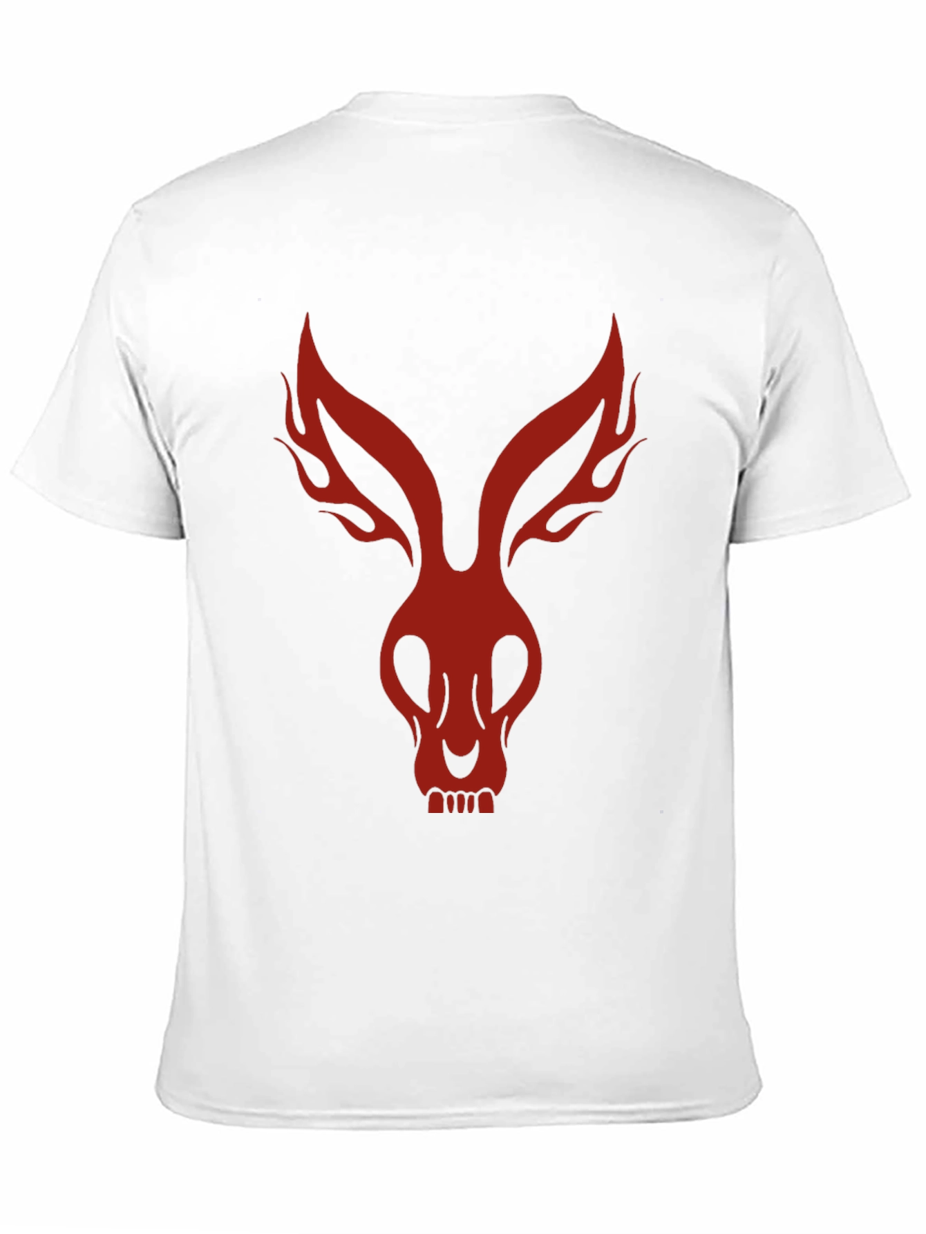 Mens Black T-Shirt with Red Rabbit Skull Design