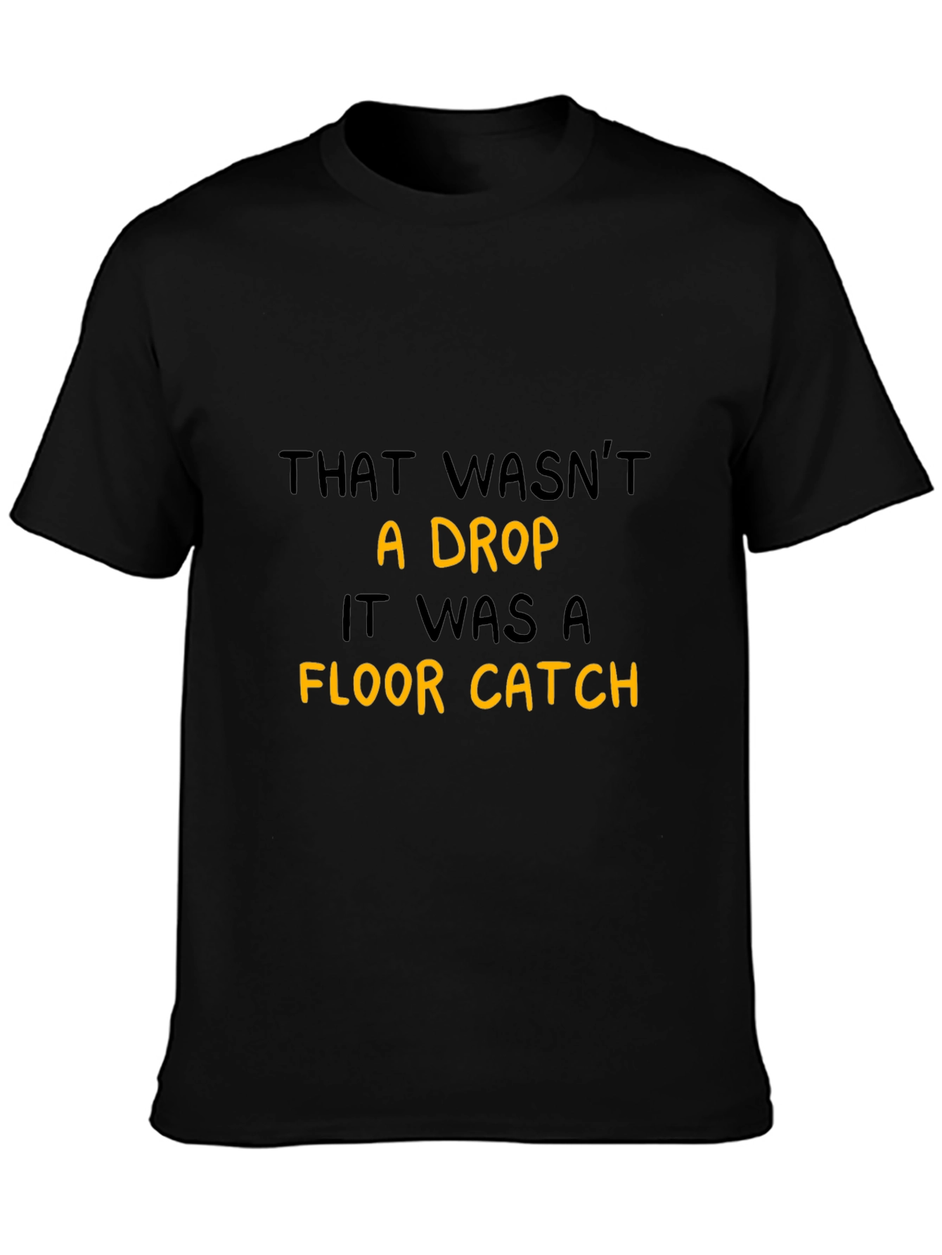 Funny Floor Catch Graphic Tee - Black Cotton