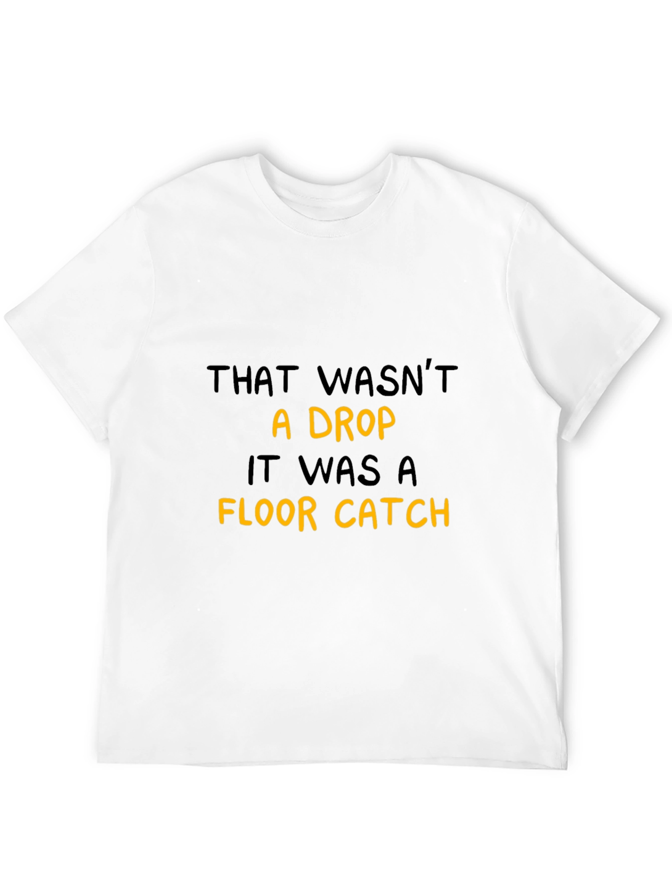 Funny Floor Catch Graphic Tee - Black Cotton