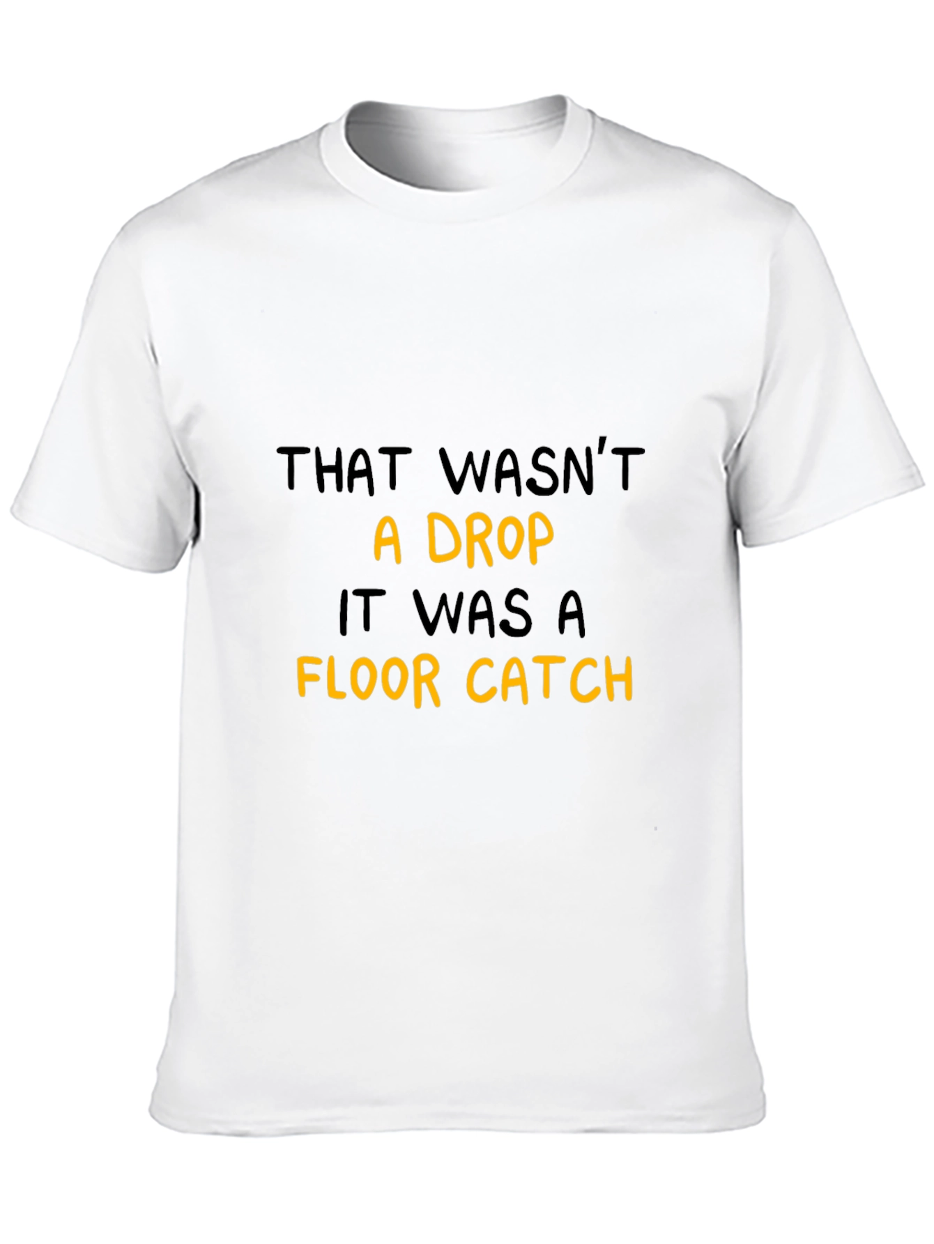 Funny Floor Catch Graphic Tee - Black Cotton