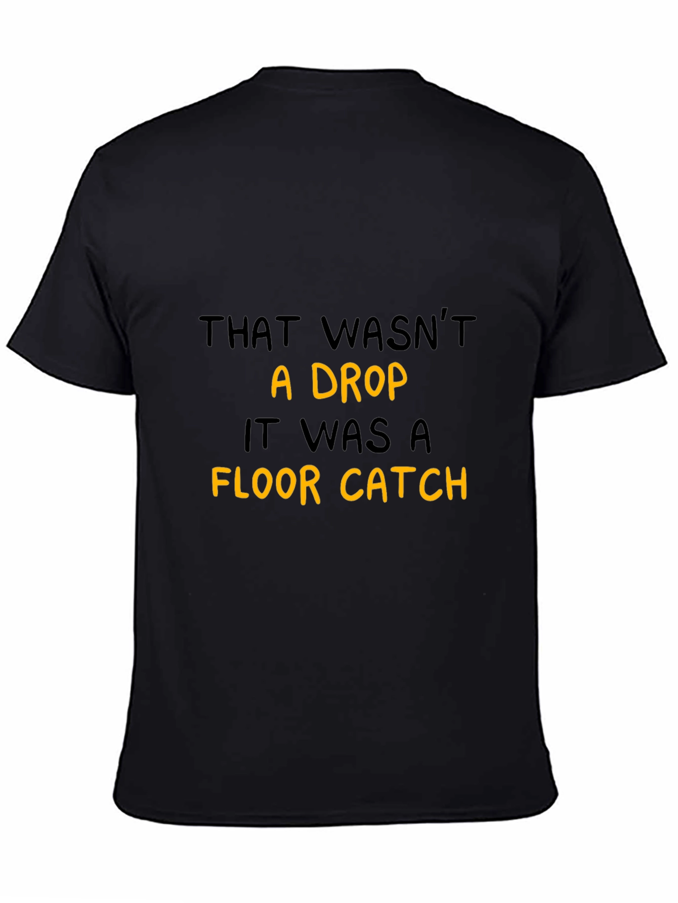 Funny Floor Catch Graphic Tee - Black Cotton