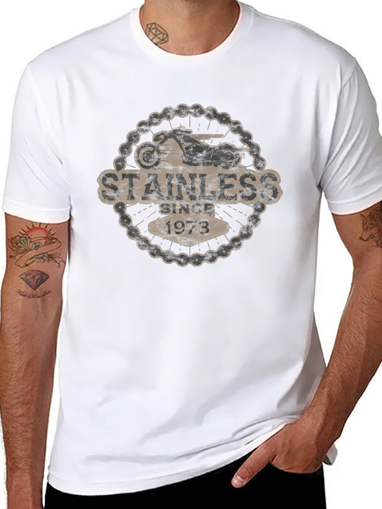 Stainless Since 1973 Motorcycle T-Shirt
