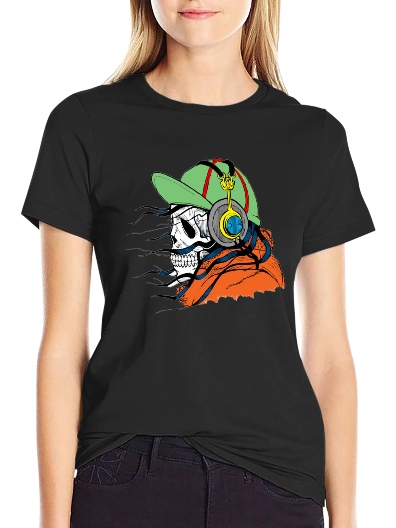 Skull DJ Black T-Shirt