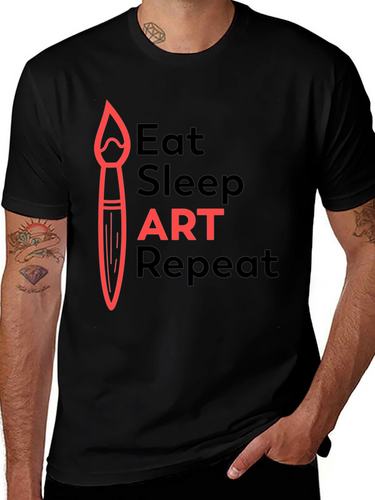 Eat Sleep Art Repeat Graphic Tee - Artists Essential