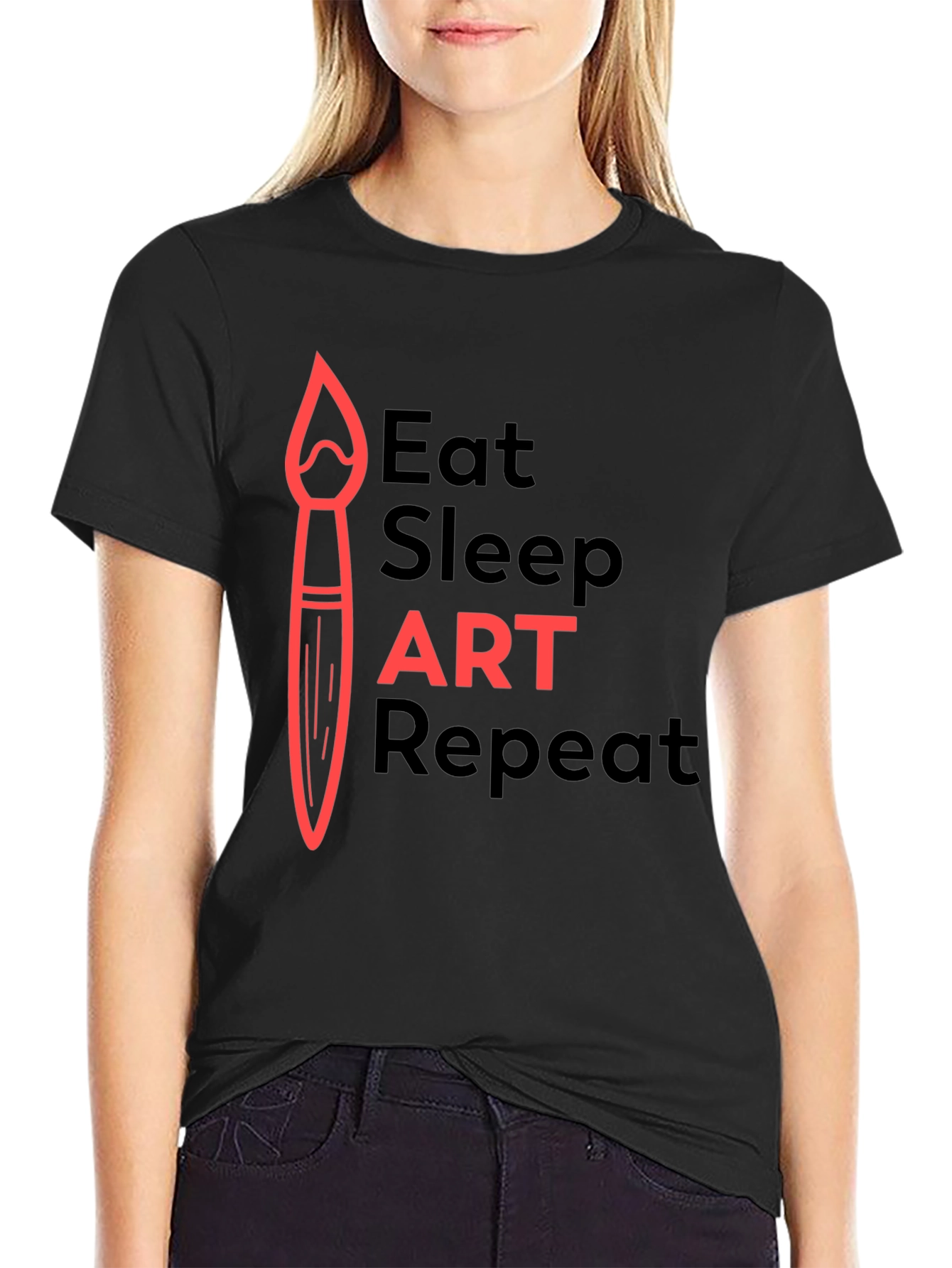 Eat Sleep Art Repeat Graphic Tee - Artists Essential