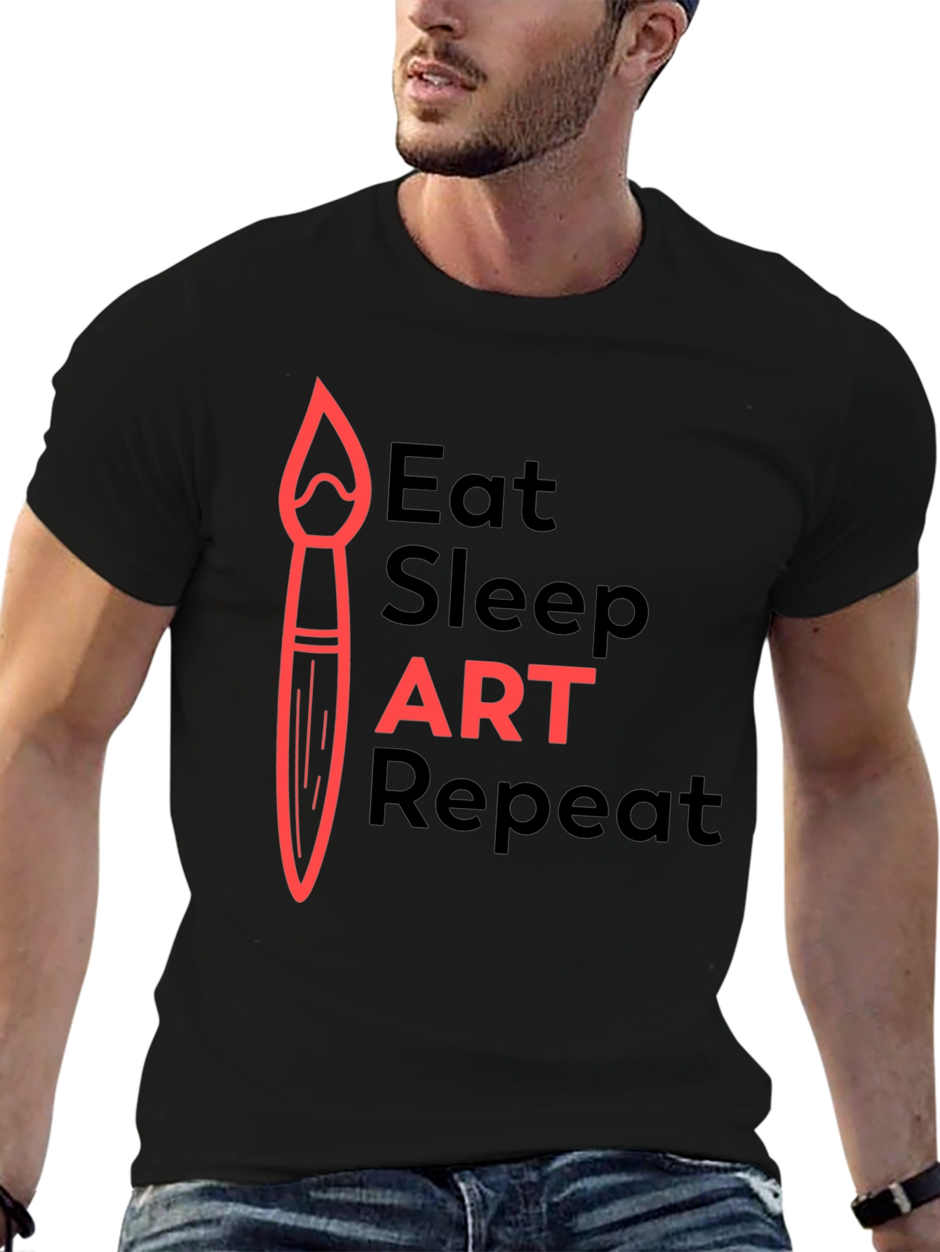Eat Sleep Art Repeat Graphic Tee - Artists Essential