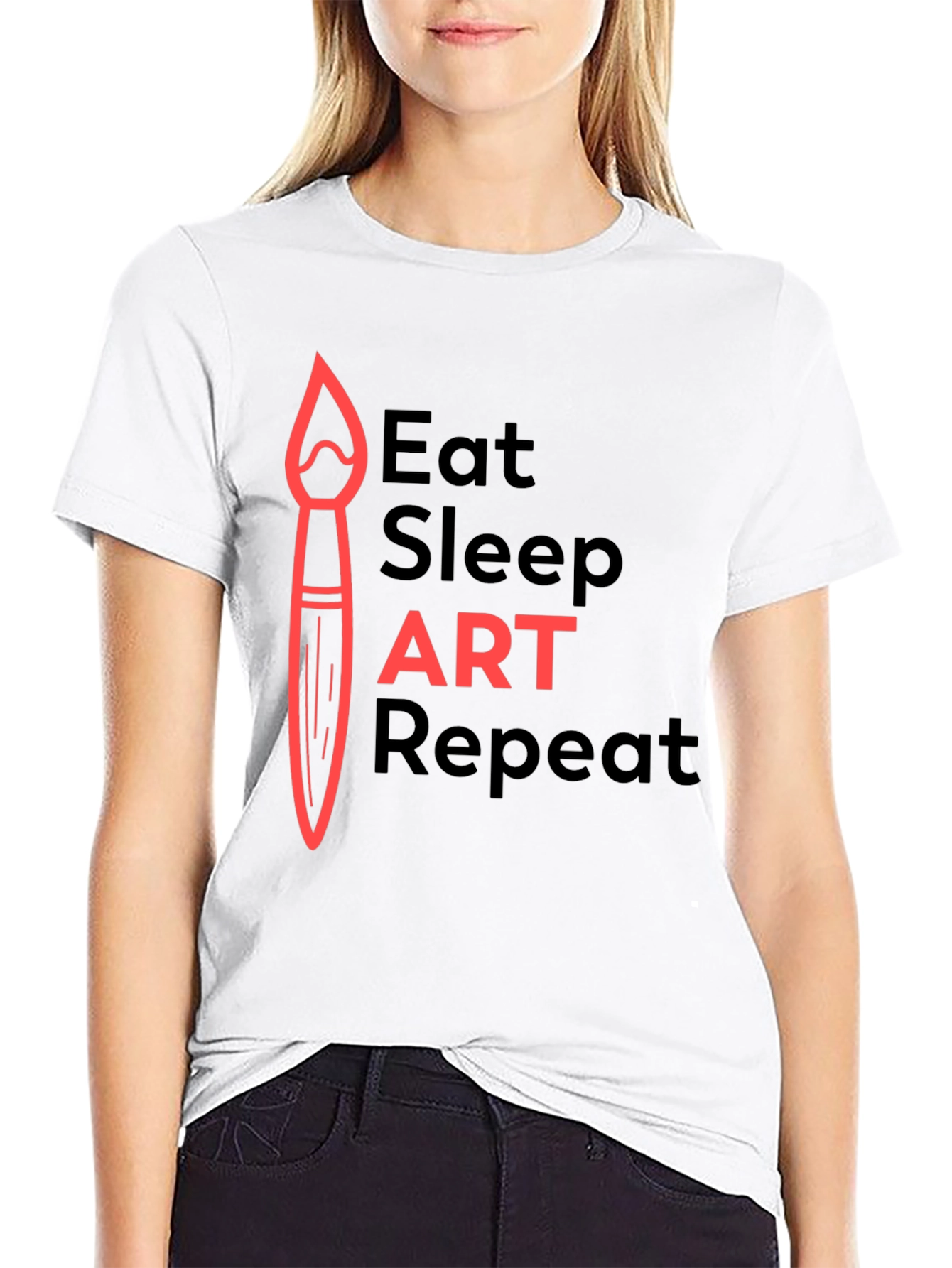 Eat Sleep Art Repeat Graphic Tee - Artists Essential