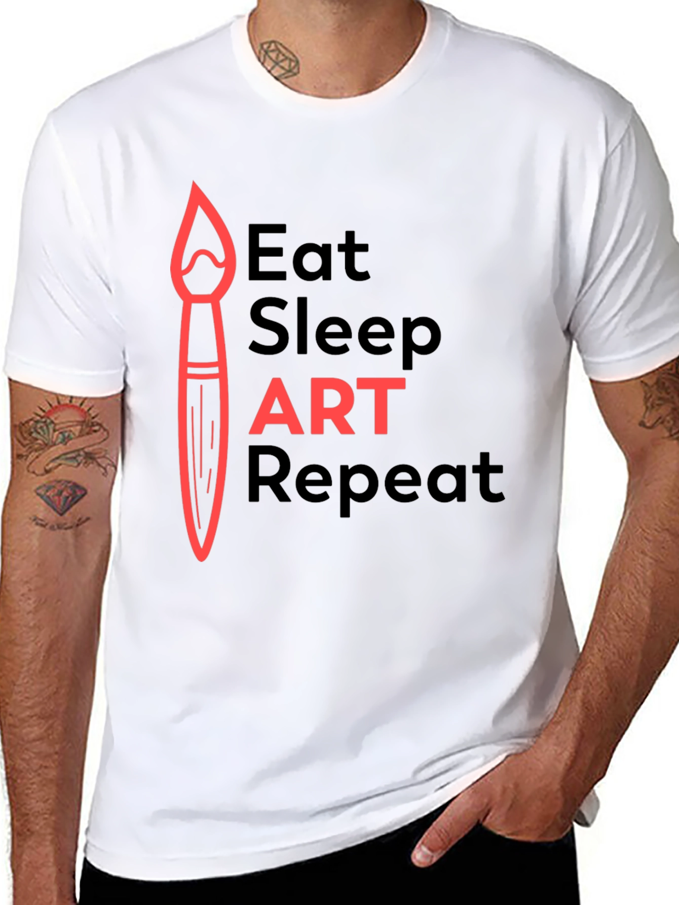 Eat Sleep Art Repeat Graphic Tee - Artists Essential
