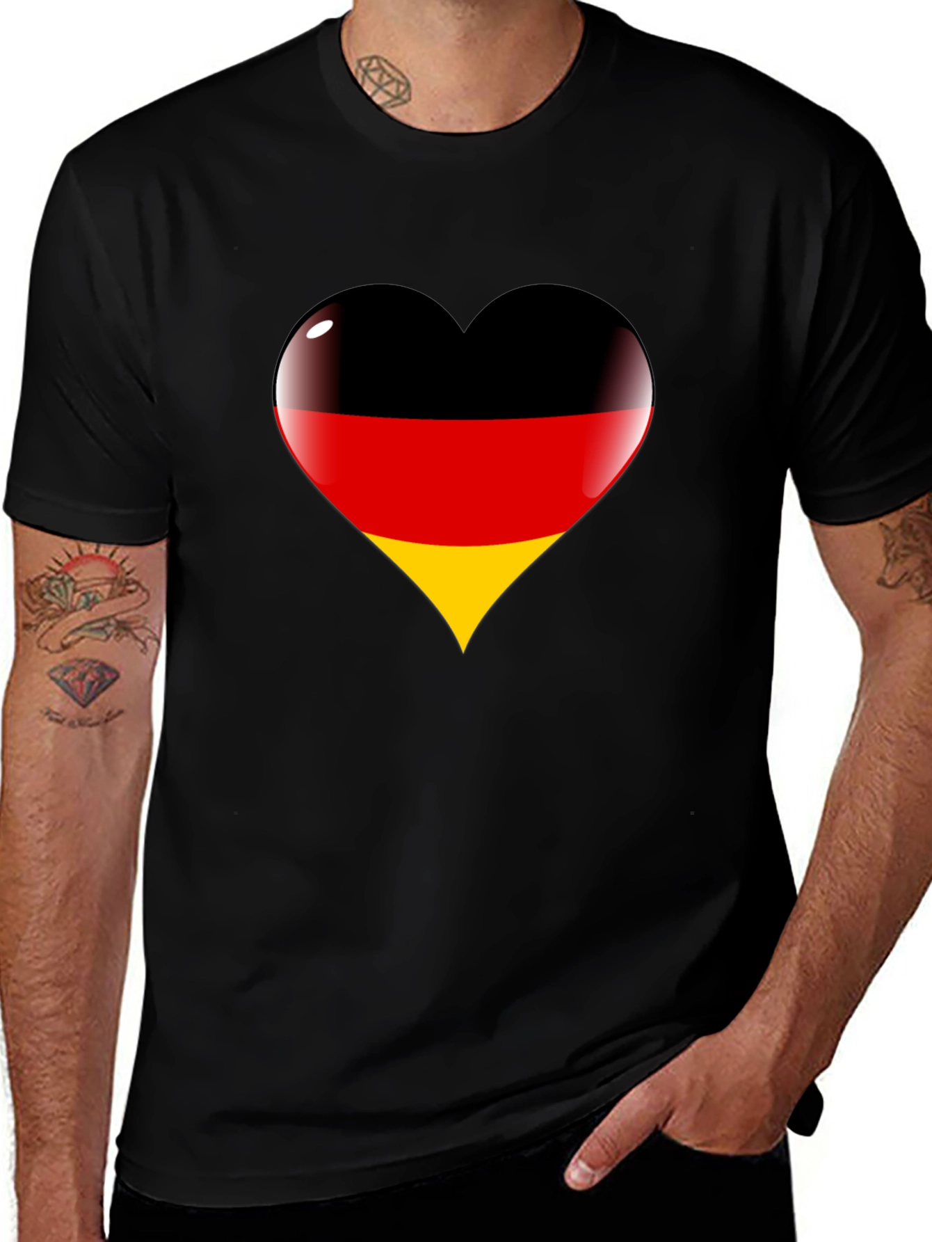 German Flag Heart Graphic T-Shirt