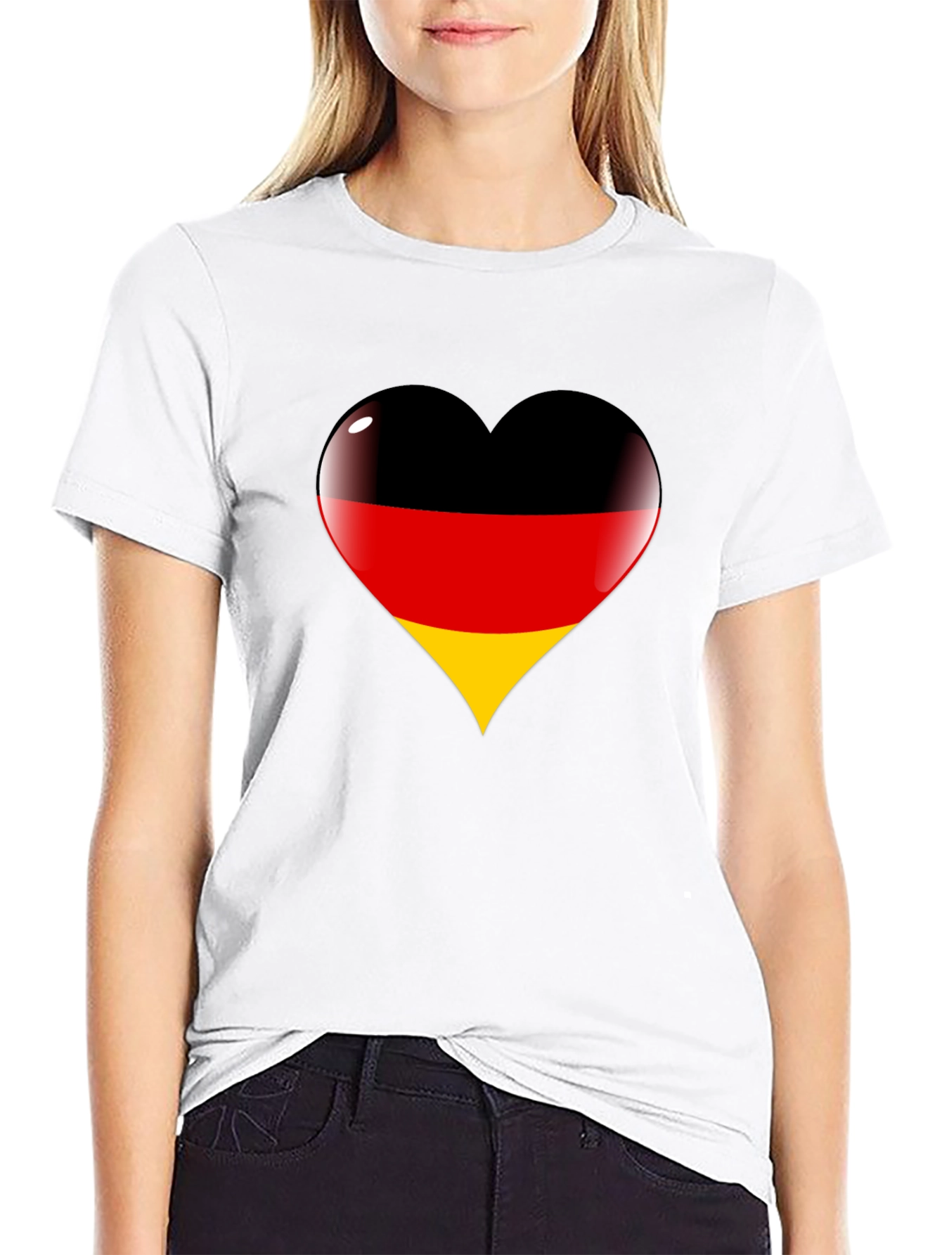 German Flag Heart Graphic T-Shirt