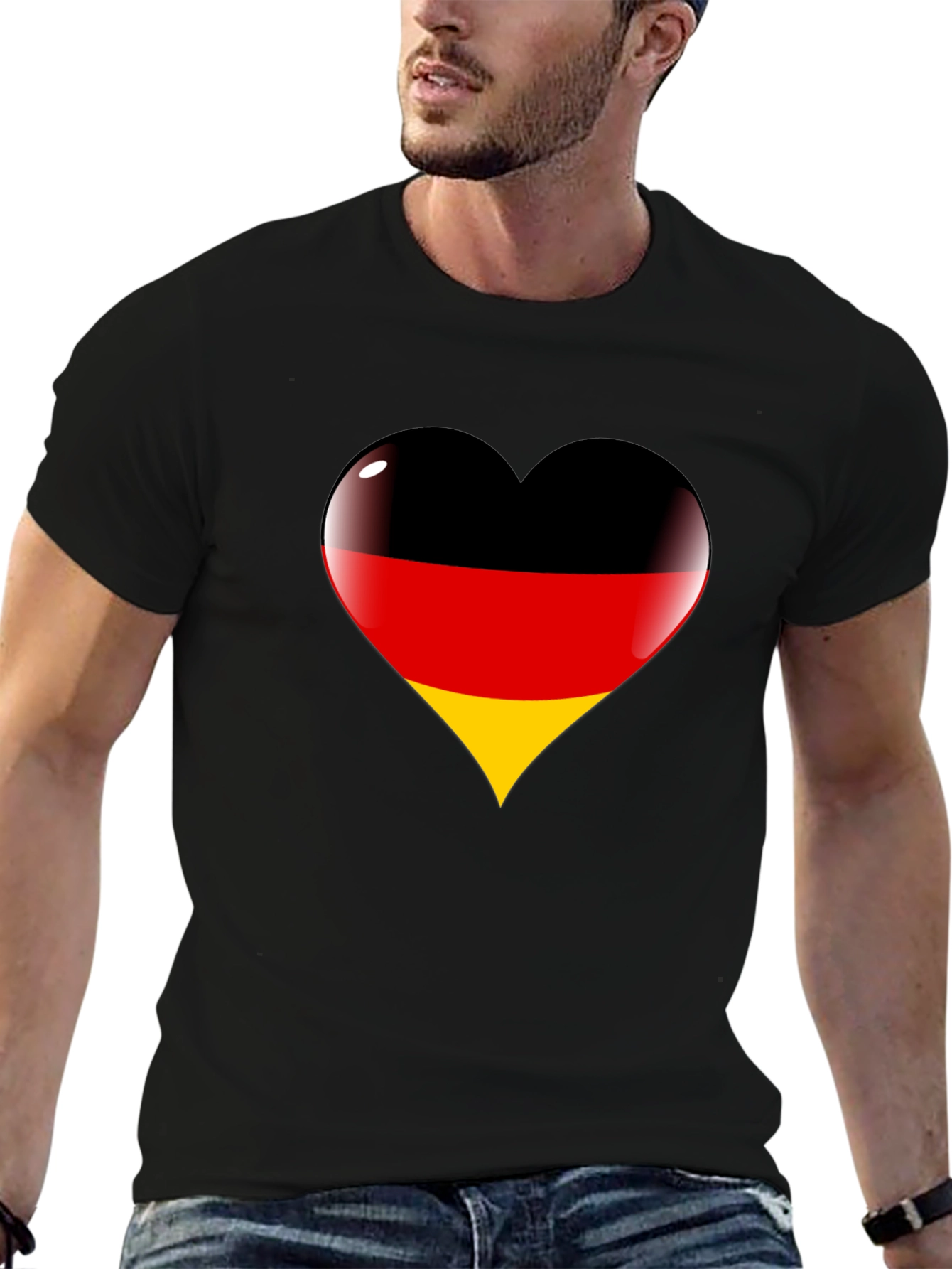 German Flag Heart Graphic T-Shirt