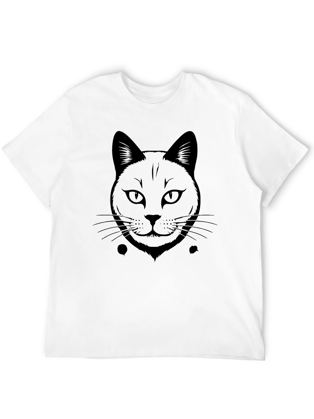 Black Cat Face Graphic T-Shirt - Unisex Style