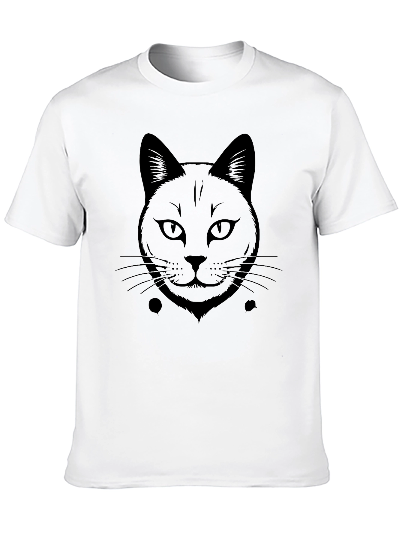 Black Cat Face Graphic T-Shirt - Unisex Style