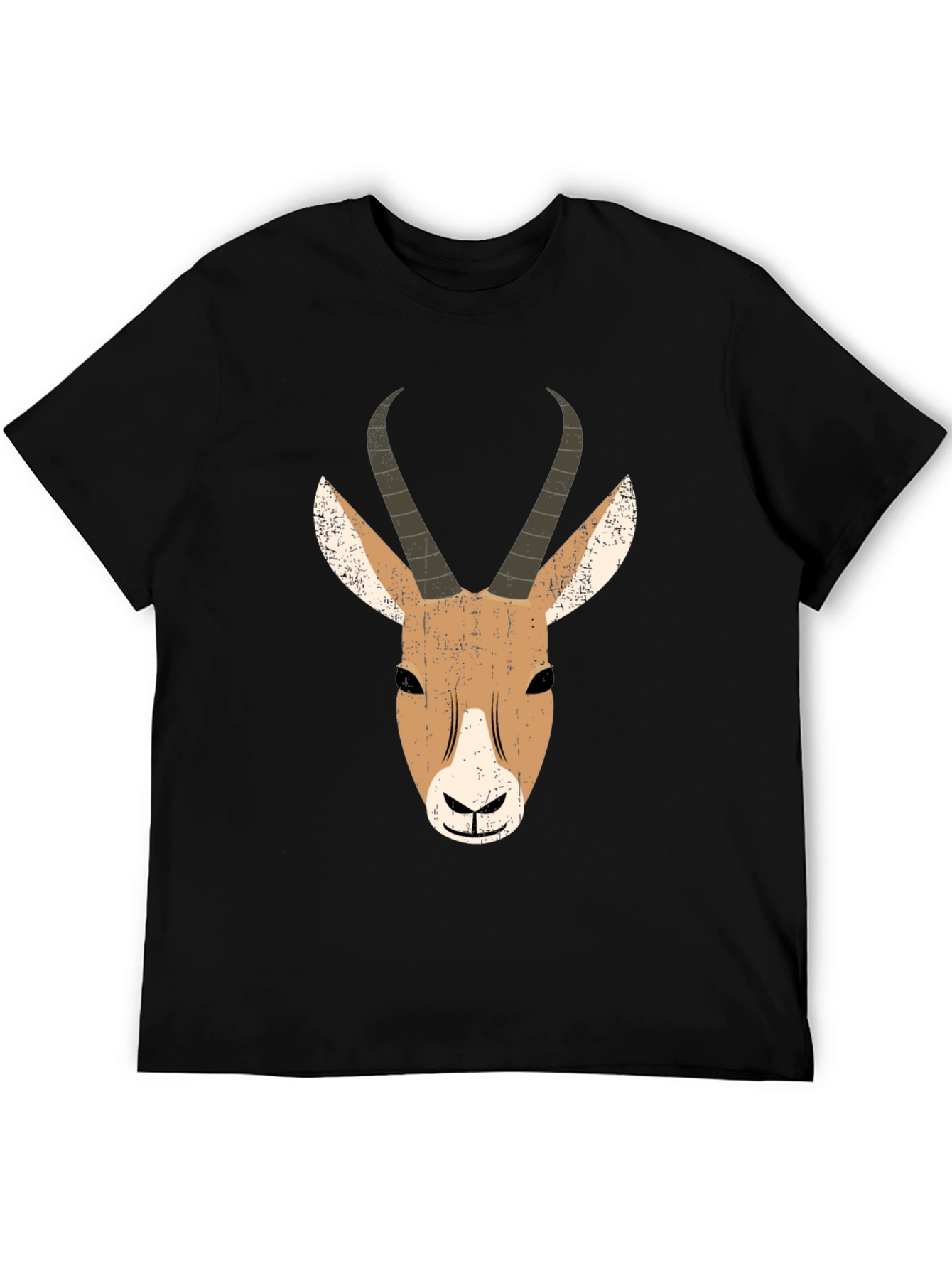 Antelope Graphic Print Black T-Shirt