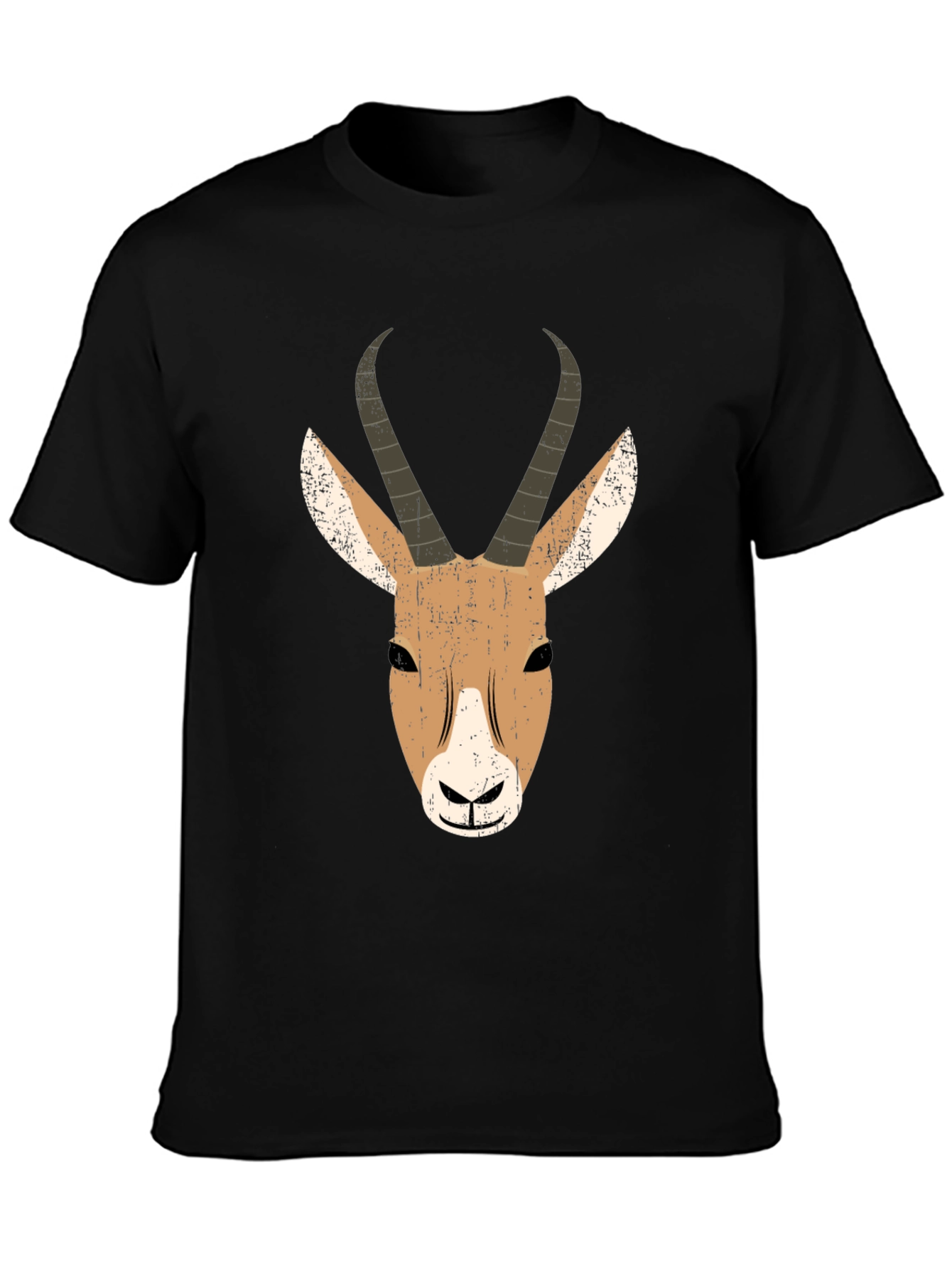 Antelope Graphic Print Black T-Shirt