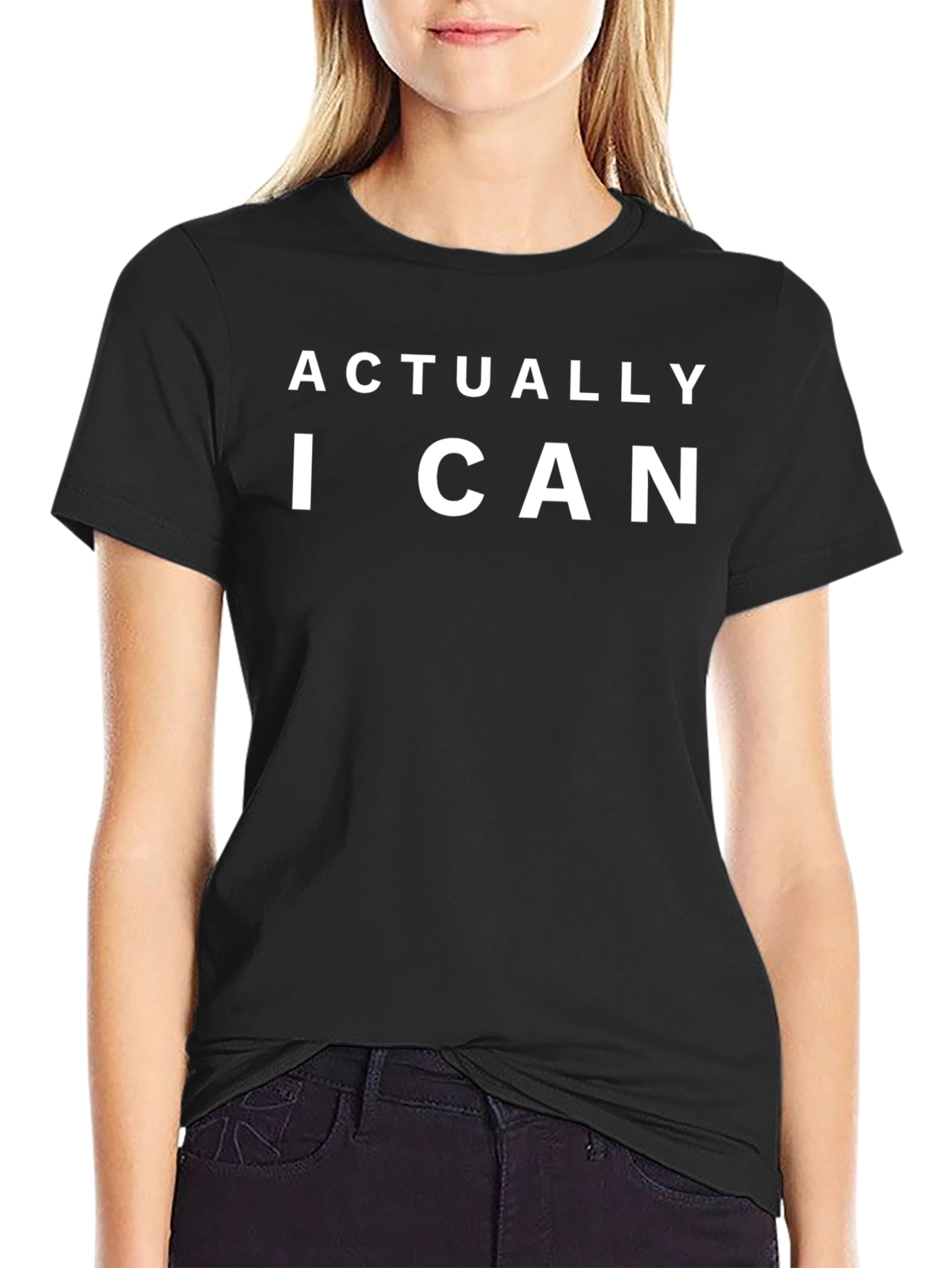 Actually I Can Mens Black T-Shirt