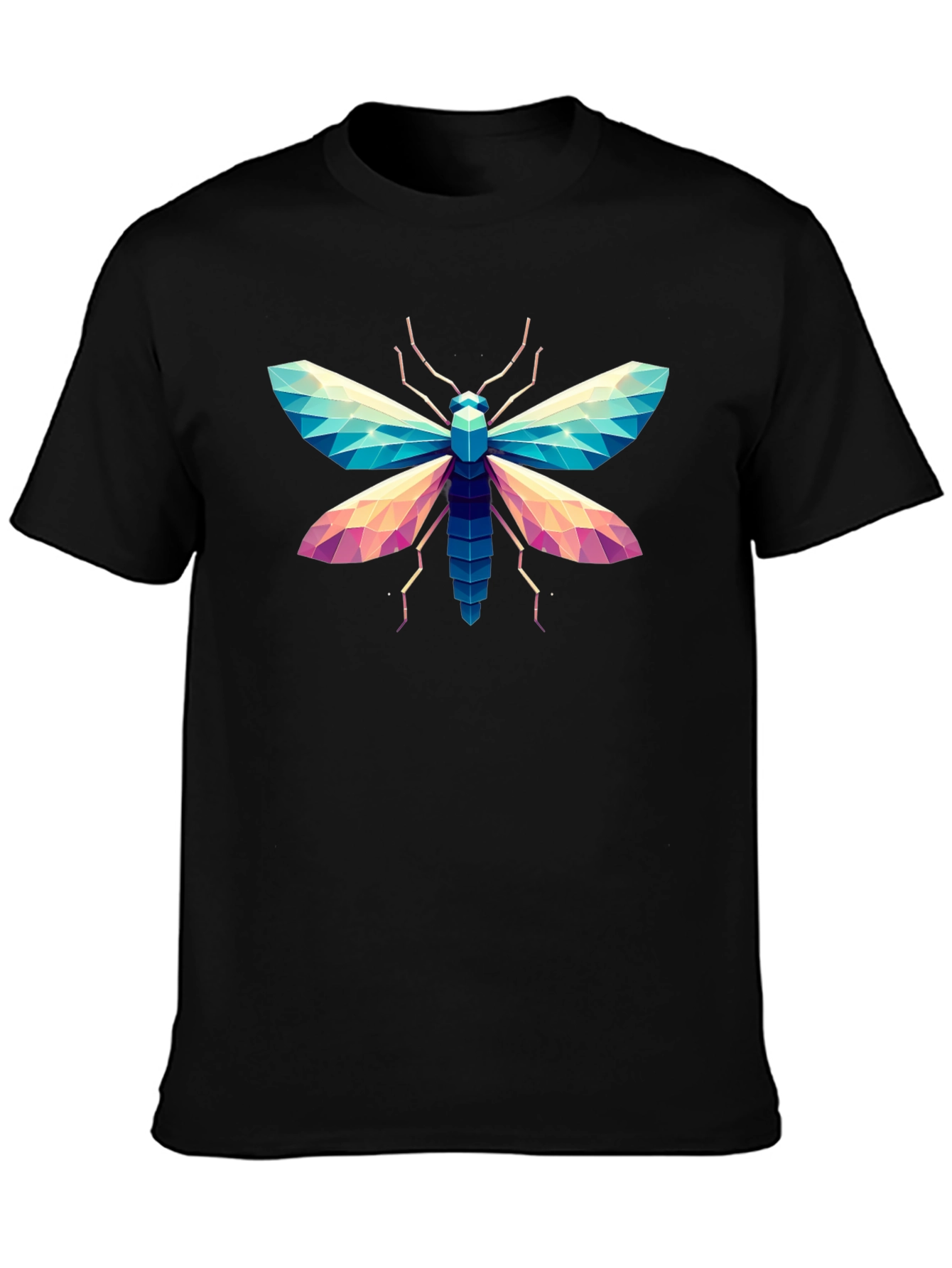 Geometric Moth Graphic T-Shirt - Stylish Insect Tee