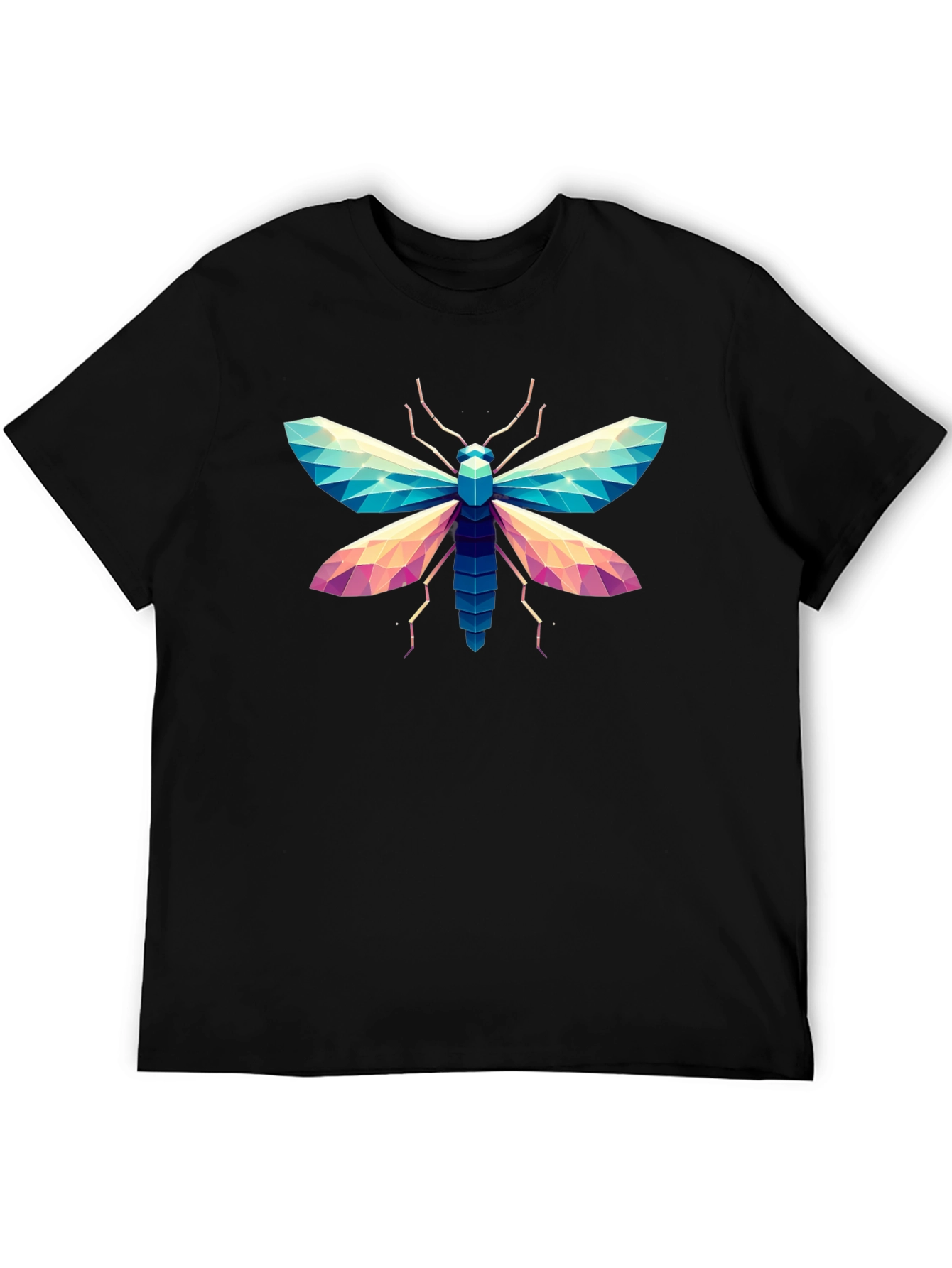 Geometric Moth Graphic T-Shirt - Stylish Insect Tee