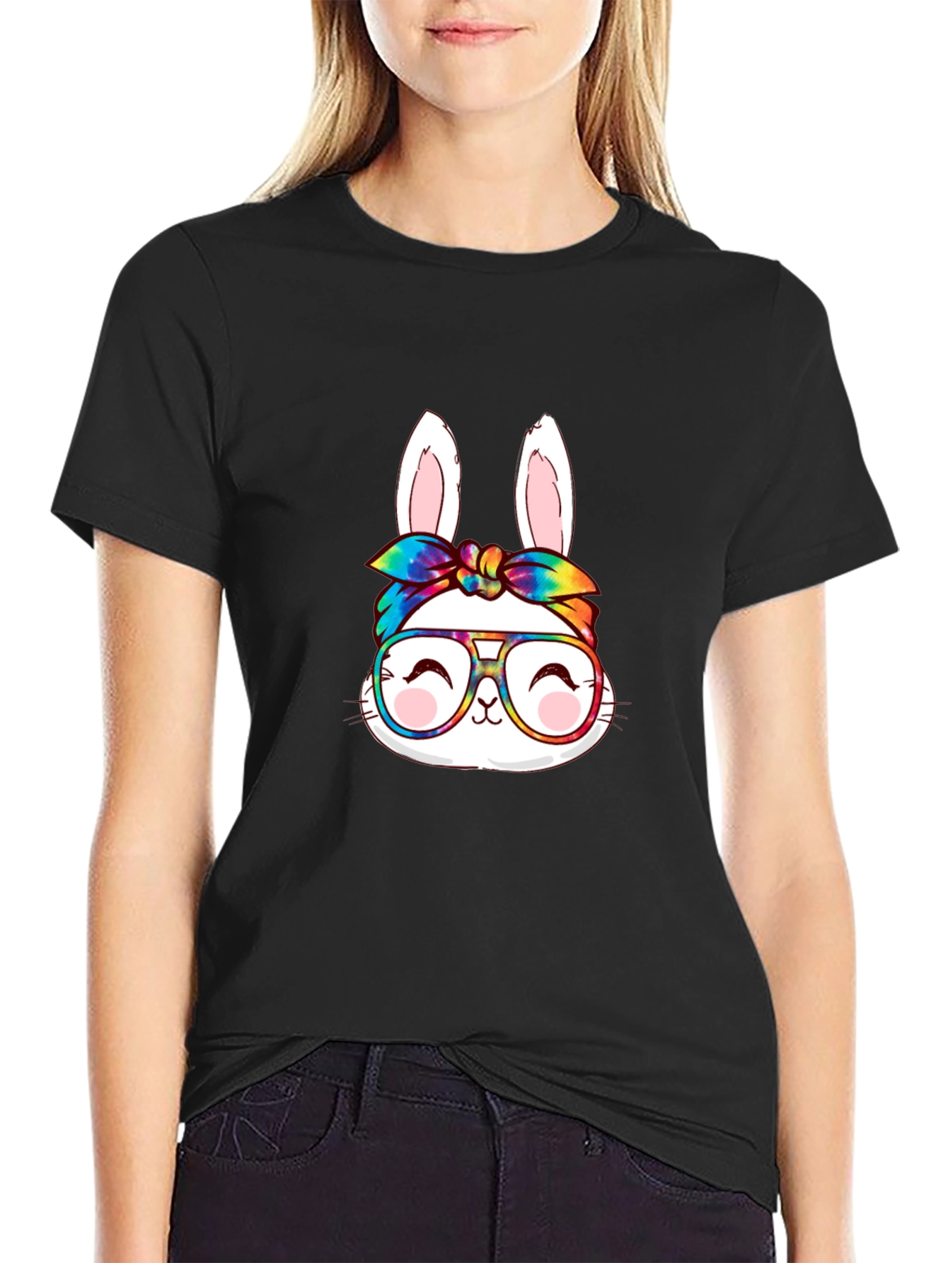 Bunny with Glasses Graphic T-Shirt
