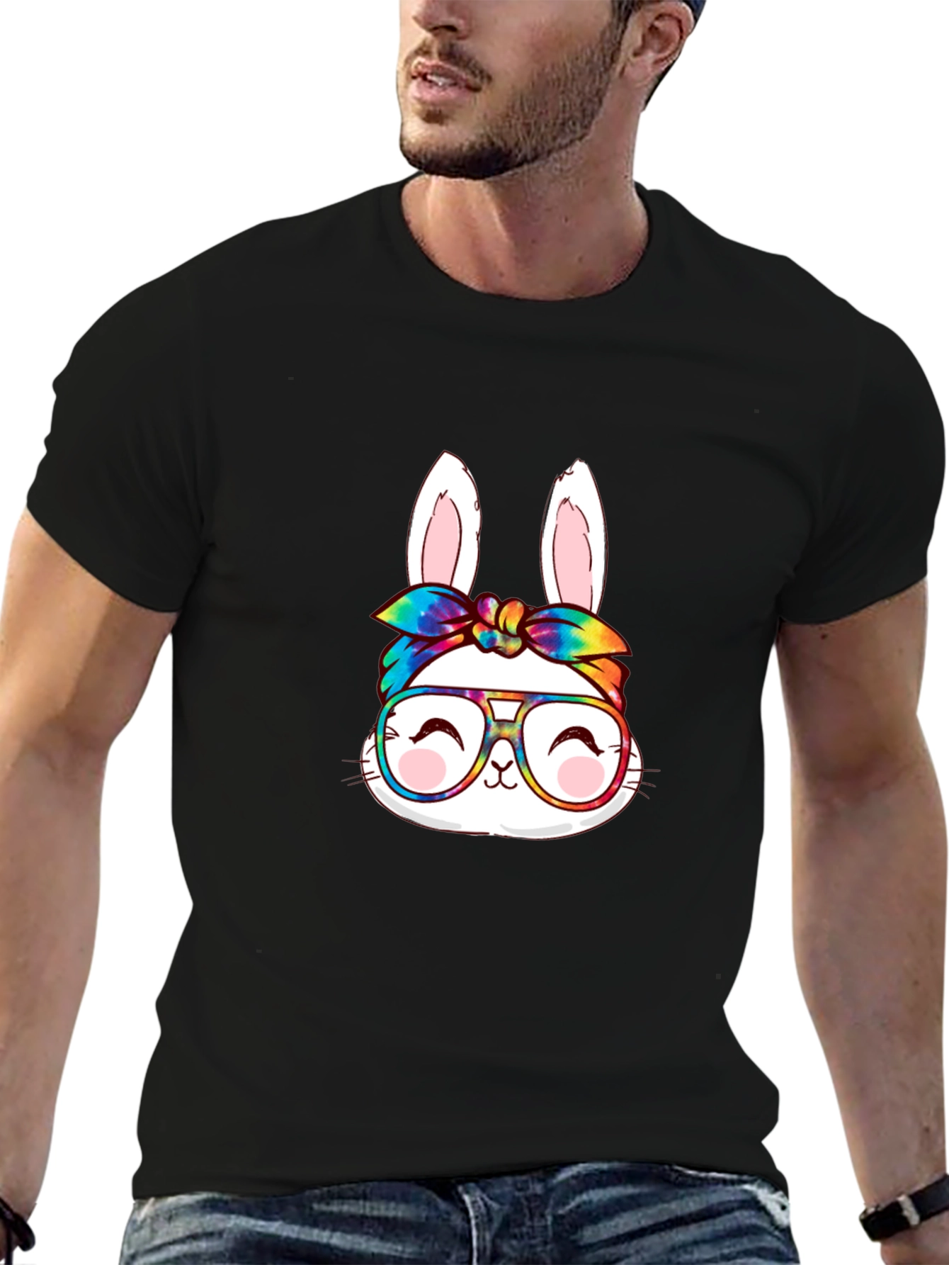Bunny with Glasses Graphic T-Shirt