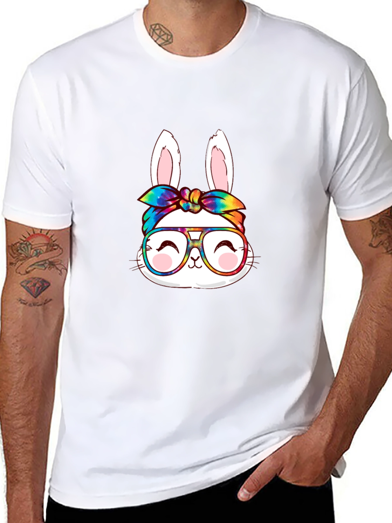 Bunny with Glasses Graphic T-Shirt