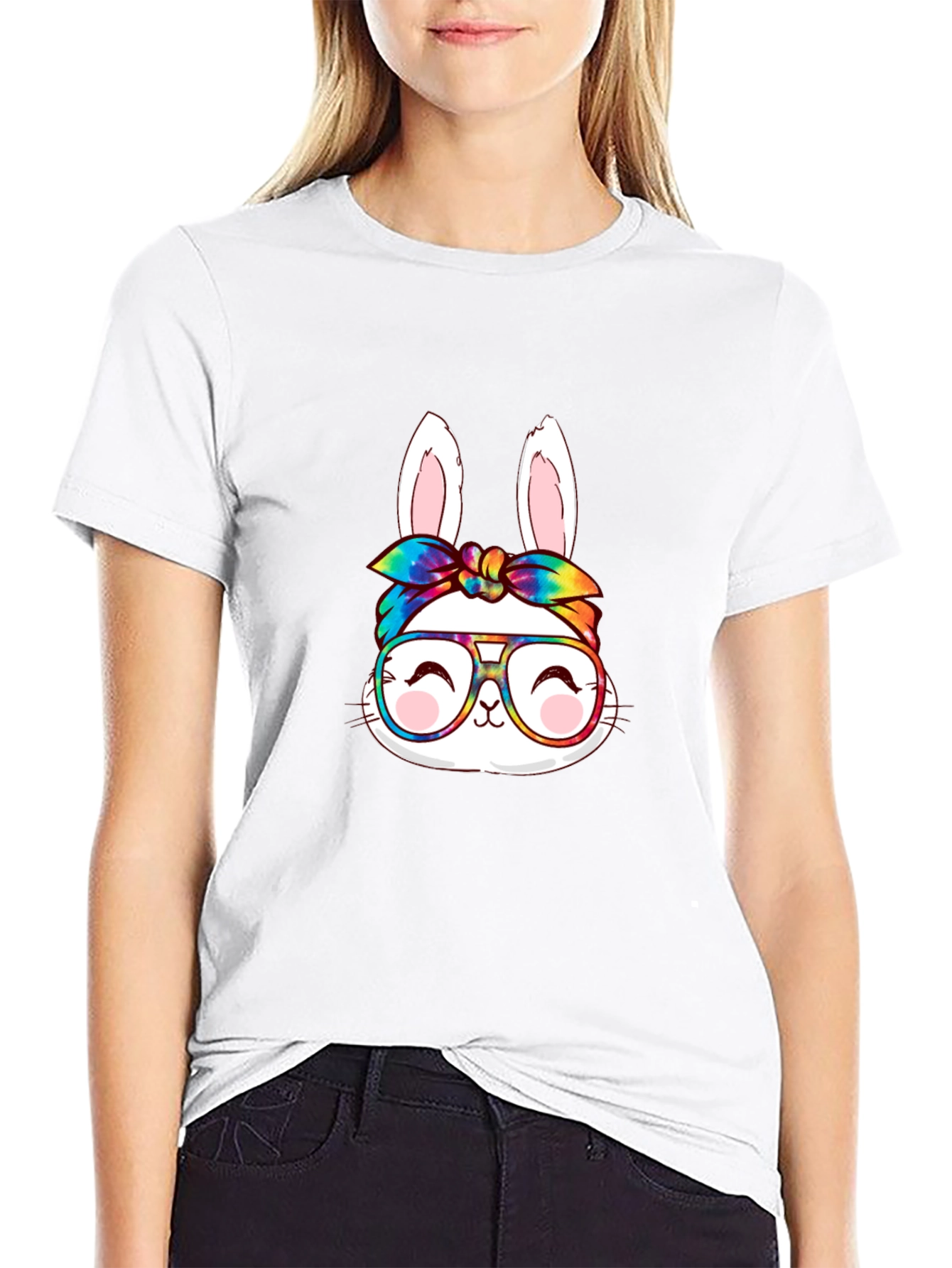 Bunny with Glasses Graphic T-Shirt
