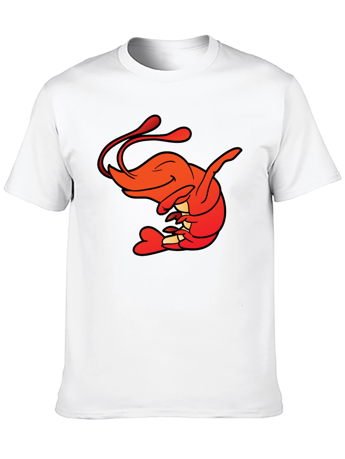 Shrimp Cartoon Graphic Tee - Funny Seafood Shirt