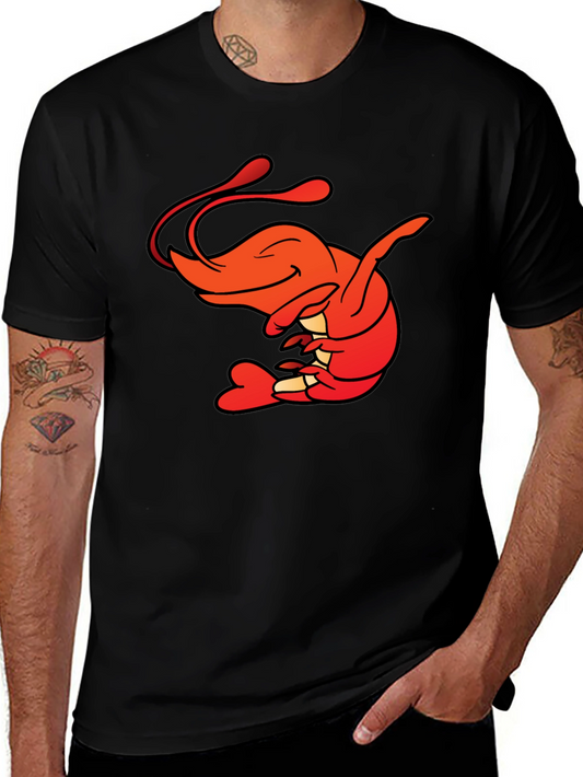 Shrimp Cartoon Graphic Tee - Funny Seafood Shirt