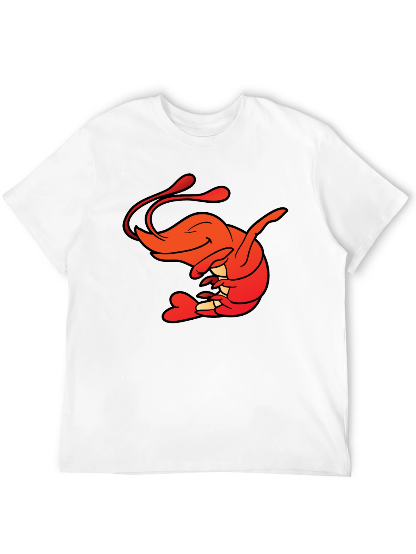 Shrimp Cartoon Graphic Tee - Funny Seafood Shirt