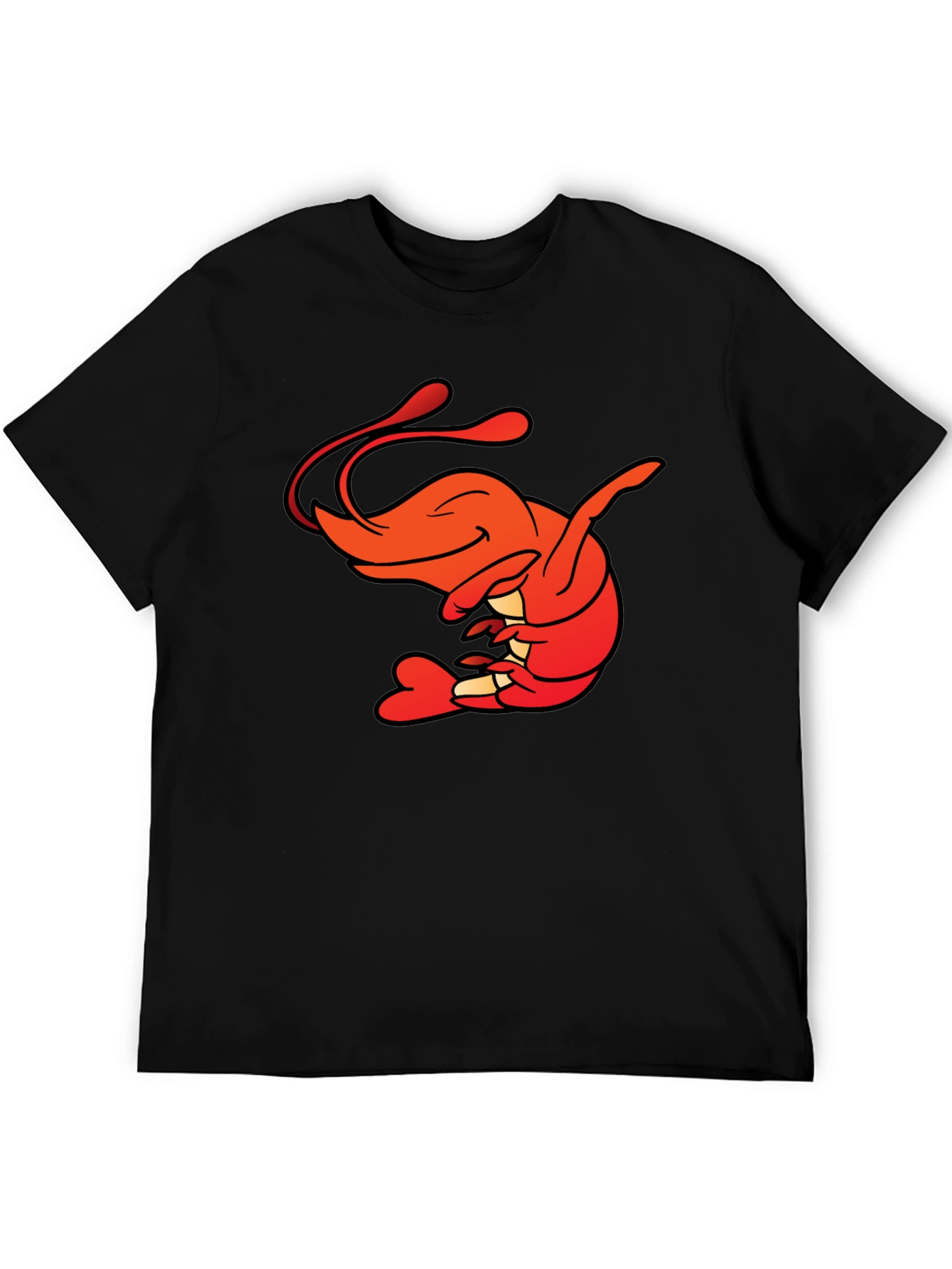 Shrimp Cartoon Graphic Tee - Funny Seafood Shirt