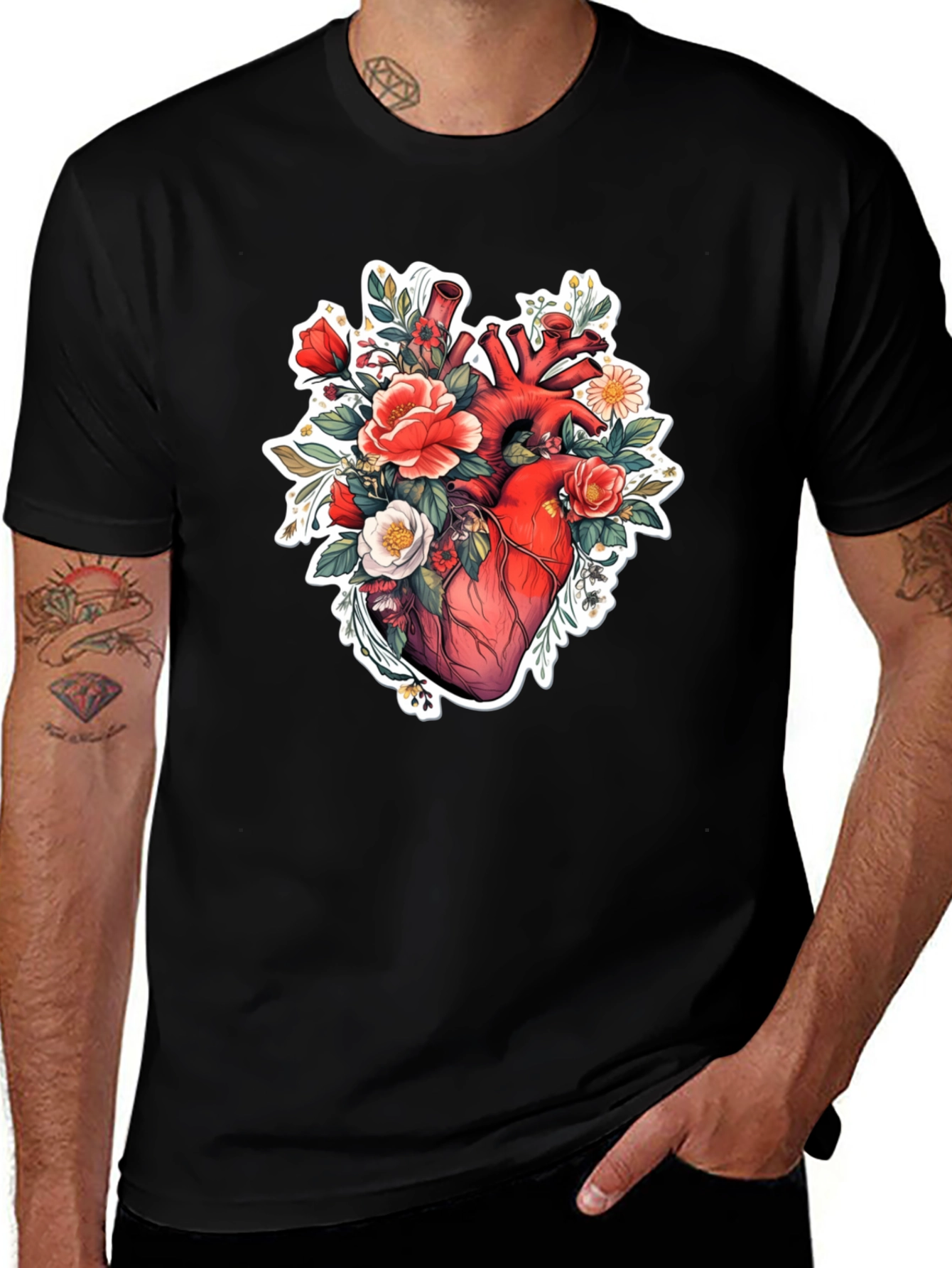 Anatomical Heart Floral T-Shirt