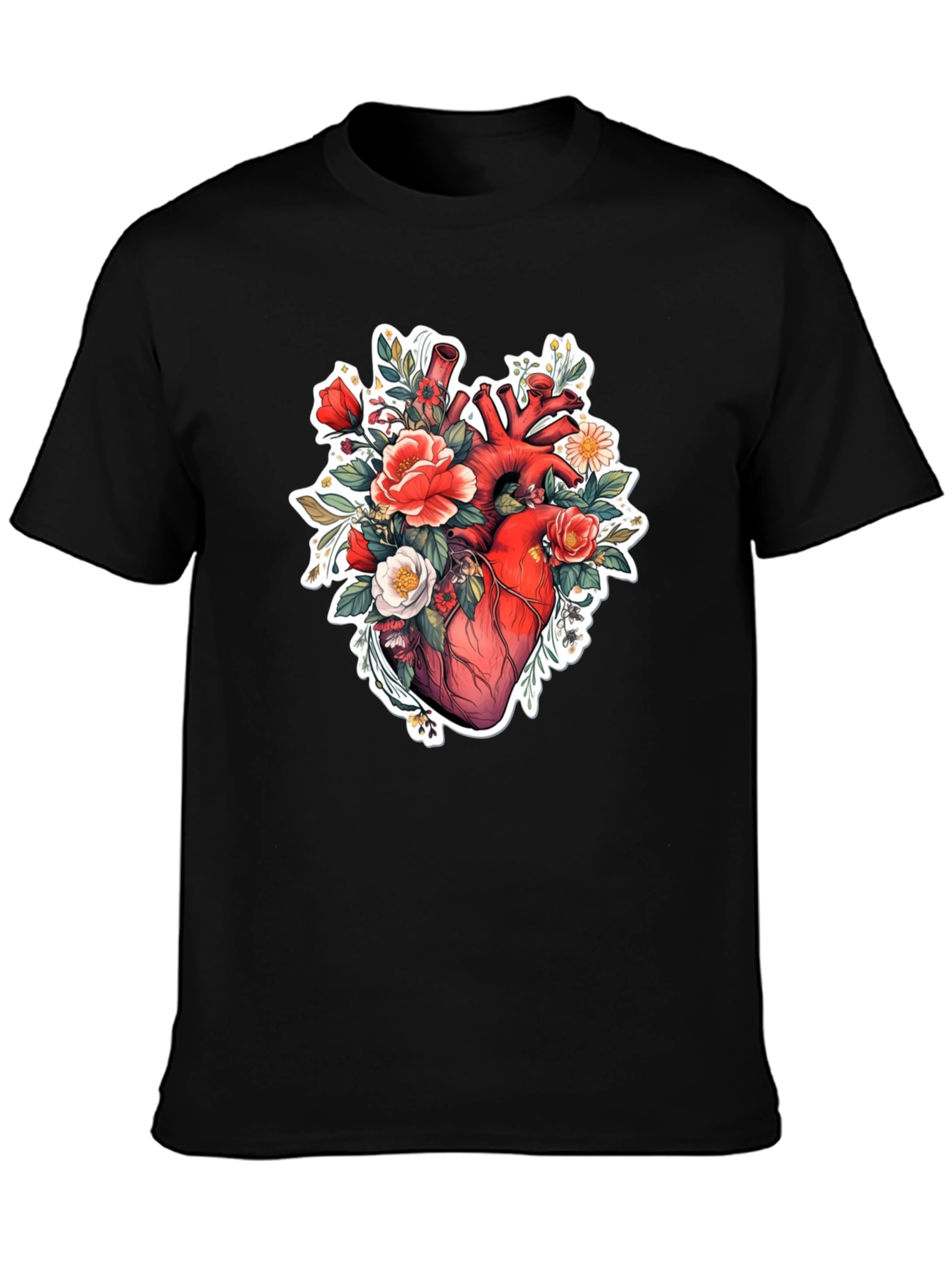 Anatomical Heart Floral T-Shirt