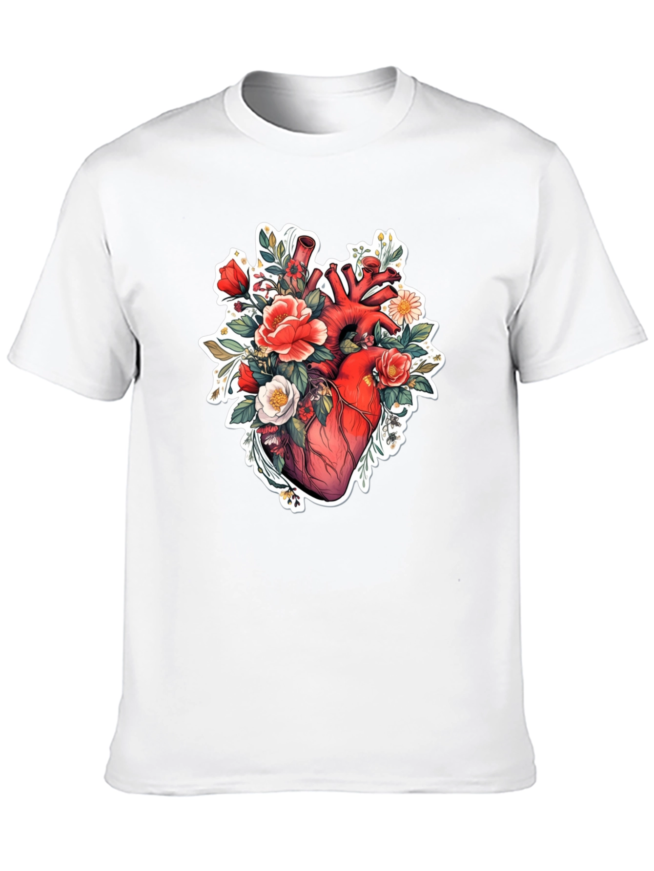 Anatomical Heart Floral T-Shirt