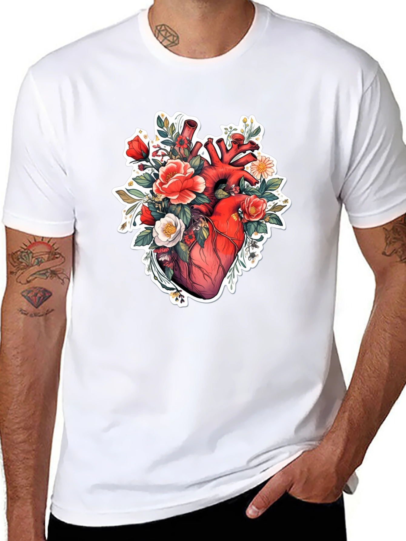 Anatomical Heart Floral T-Shirt