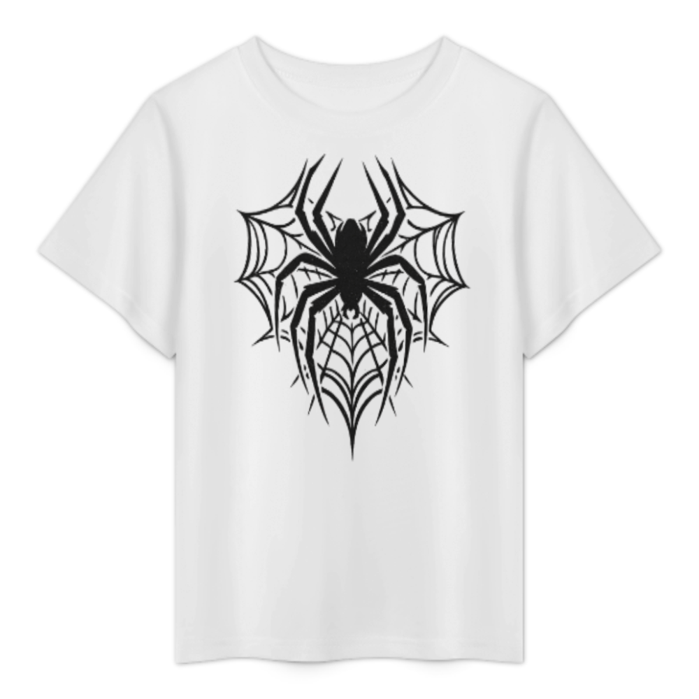 Gothic Spider Web Graphic Tee, Y2K Dark Aesthetic Shirt, Sheer Mesh Streetwear Top, Minimal Monochrome Graphic Tee, Trendy Urban Fashion Shirt(z541)