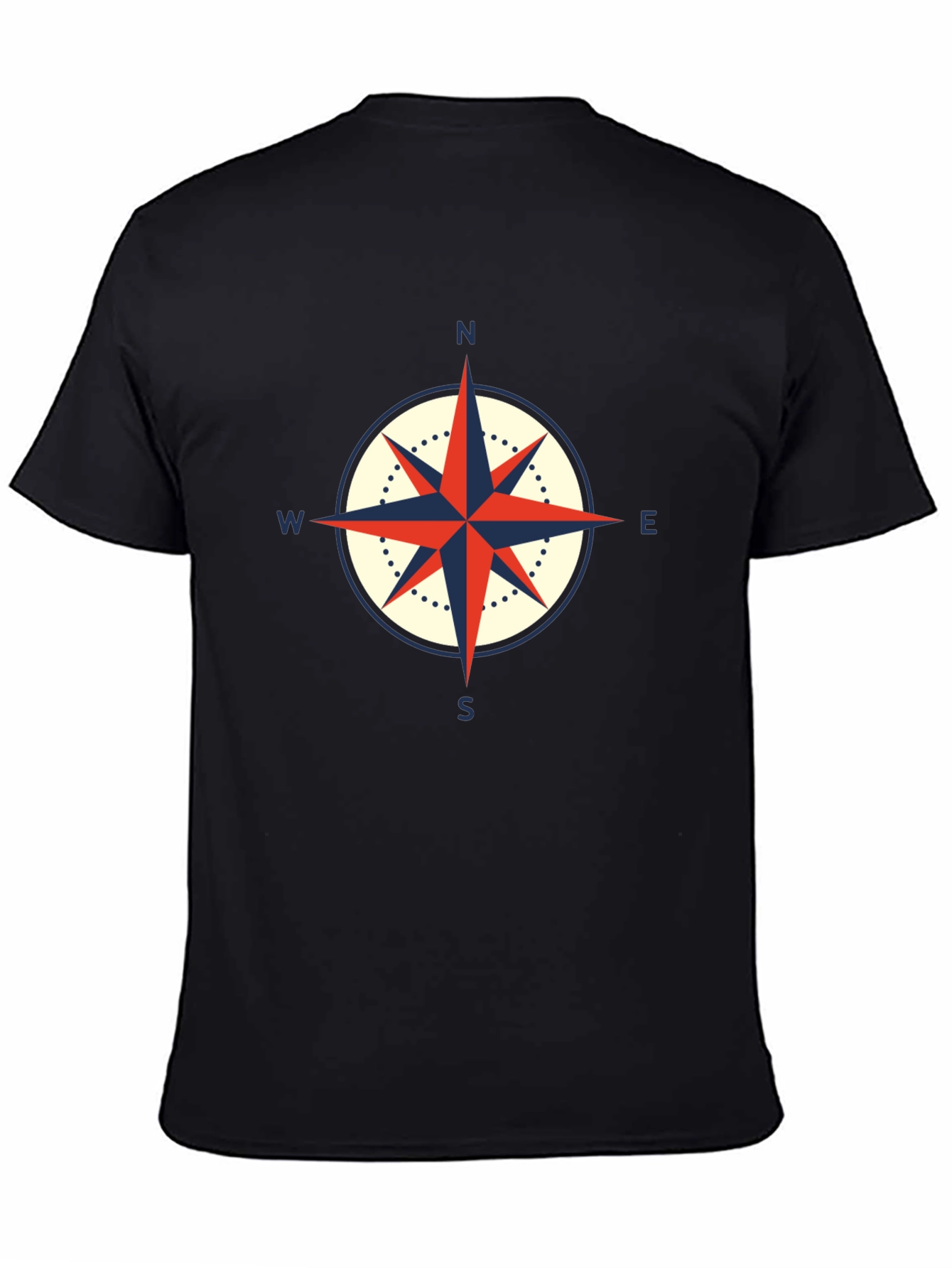 Compass Graphic Black T-Shirt - Nautical Style