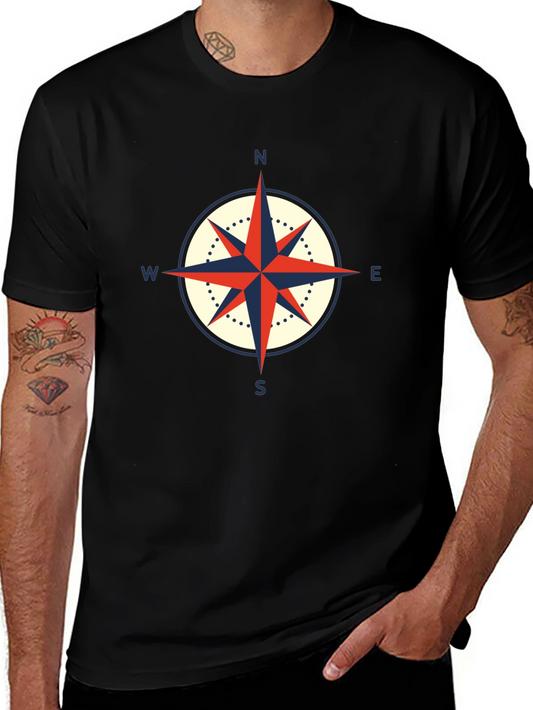 Compass Graphic Black T-Shirt - Nautical Style