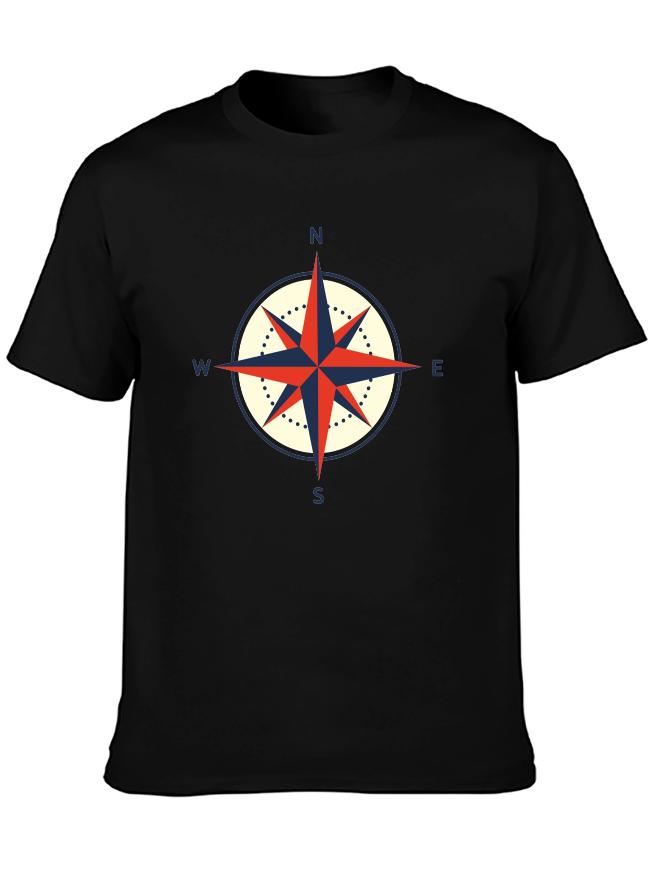 Compass Graphic Black T-Shirt - Nautical Style