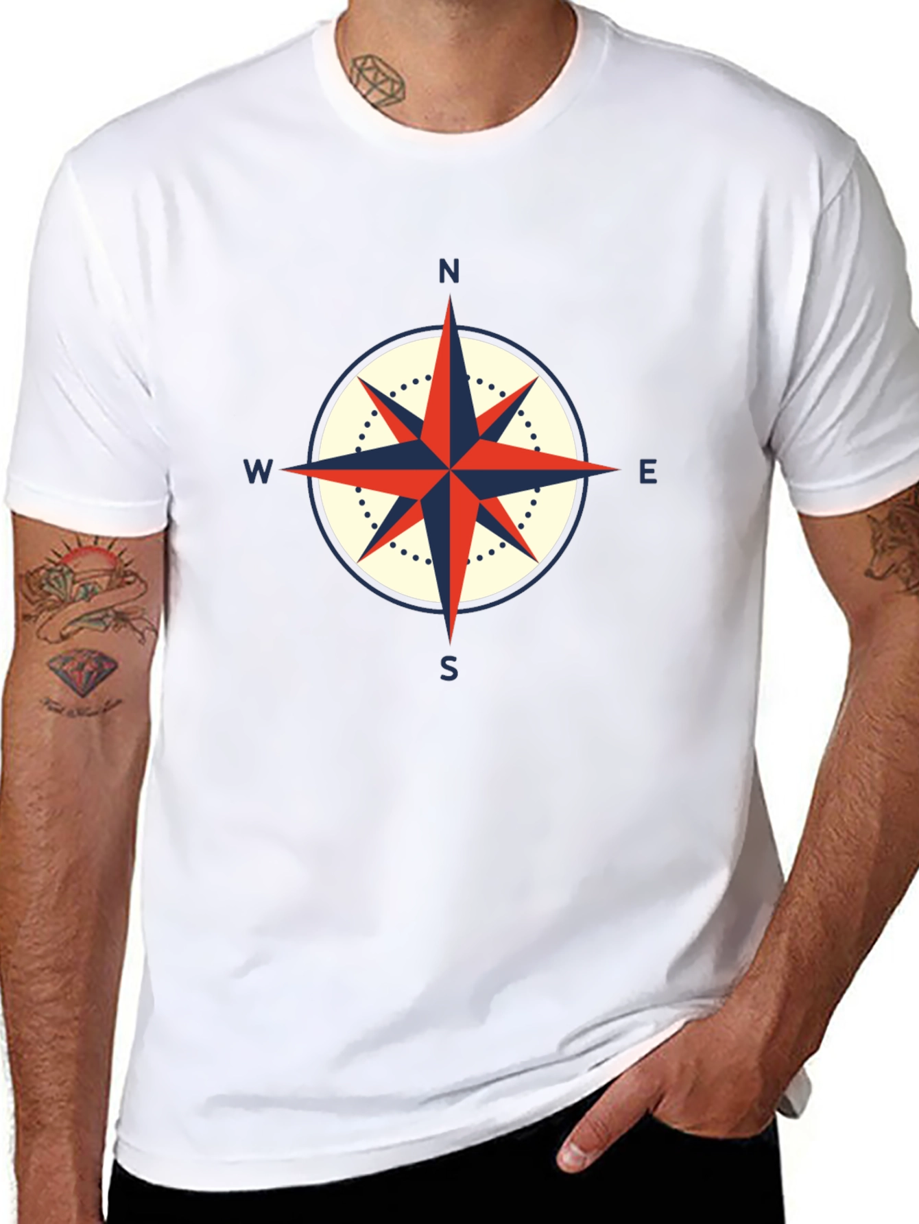 Compass Graphic Black T-Shirt - Nautical Style